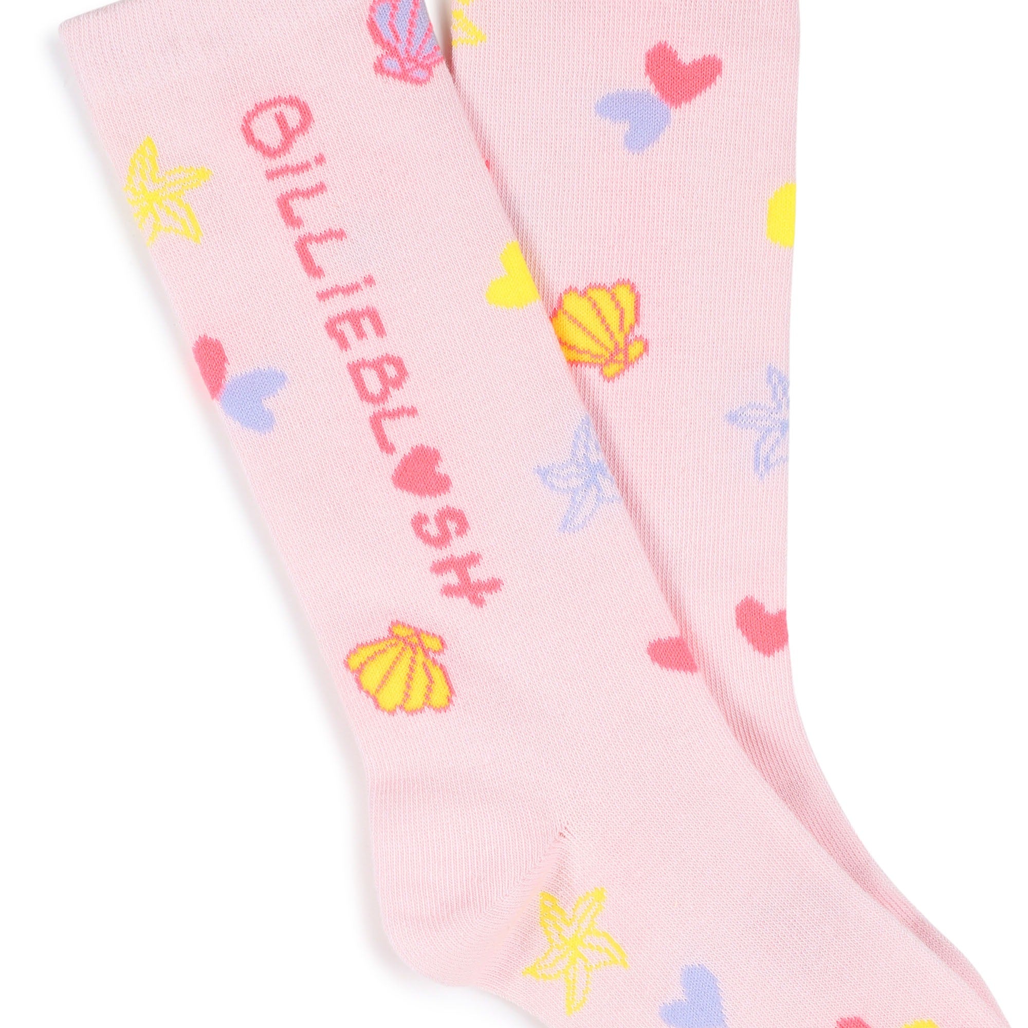 Girls Light Pink Logo Cotton Socks