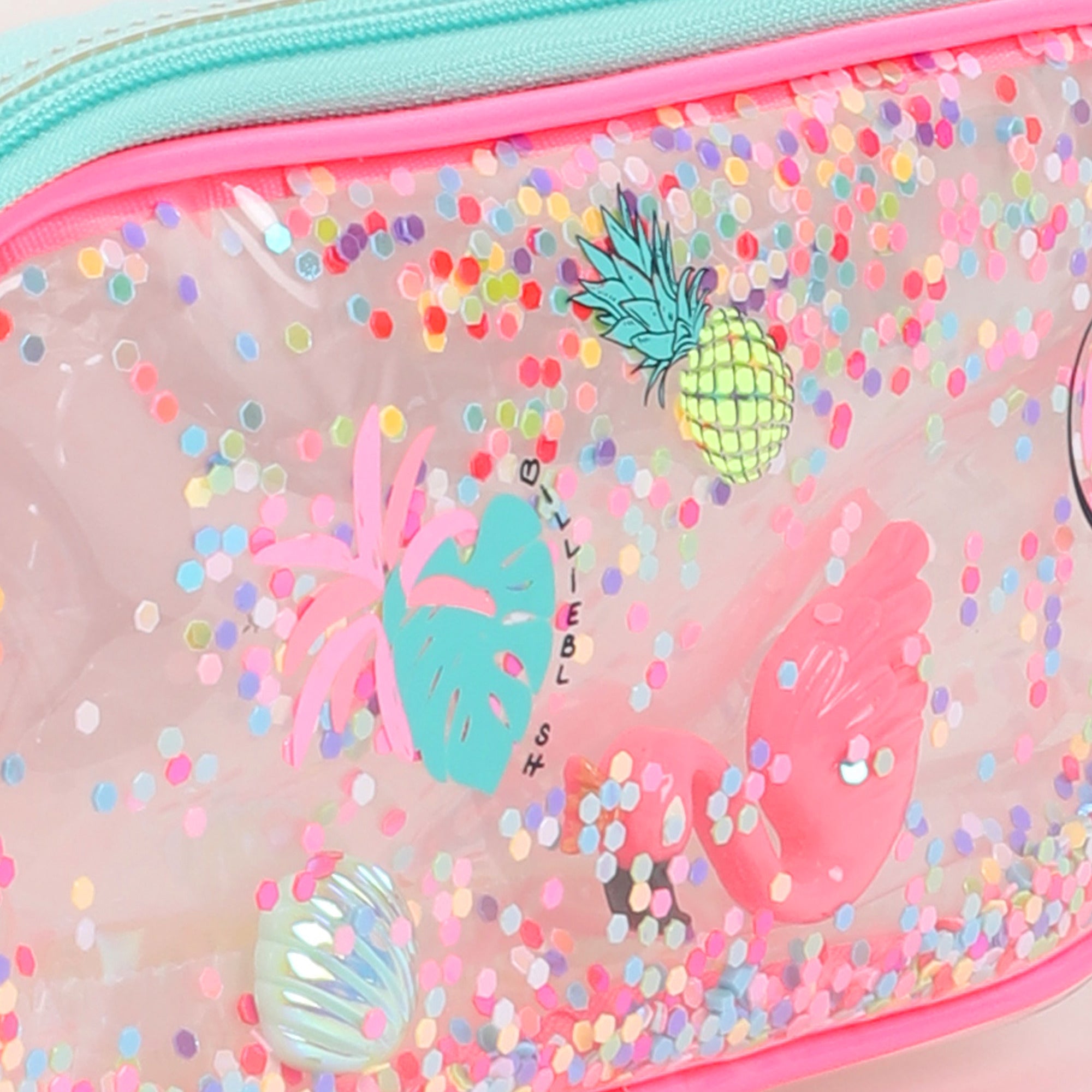 Girls Light Pink Printed Shoulder Bag(17 x 8 x 8cm)