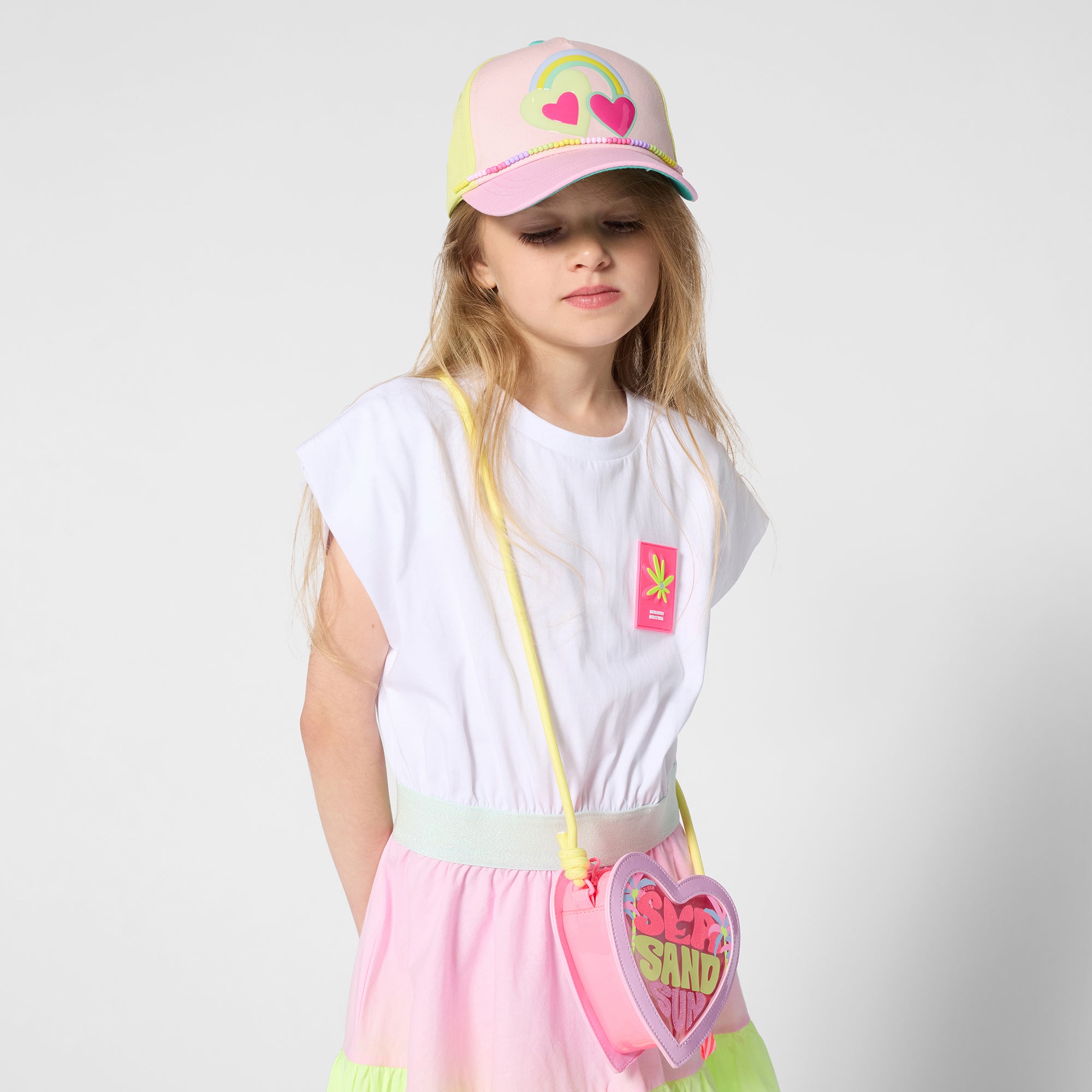 Girls Pink Logo Heart Shoulder Bag(13.5 x 15 x 4.5 cm)