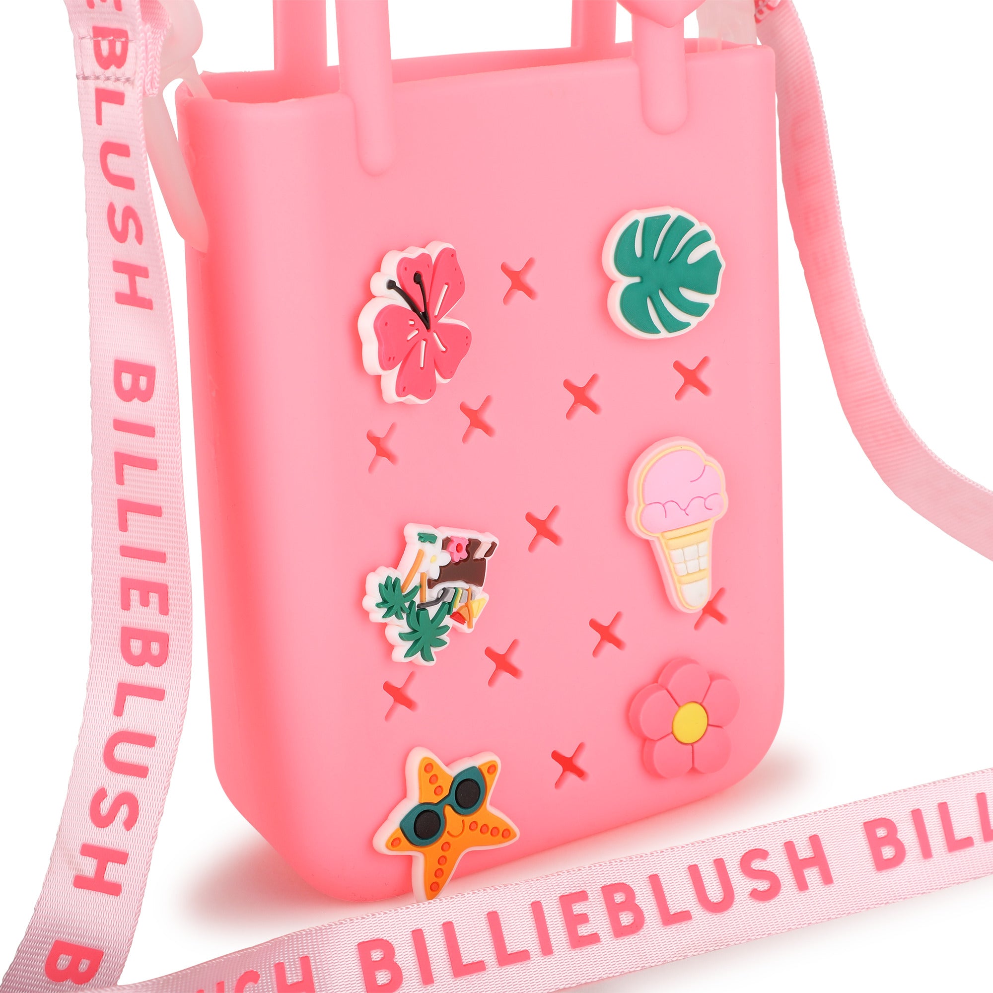 Girls Pink Tropical Badges Jelly Bag(15.5 x 11.5 x 5 cm)