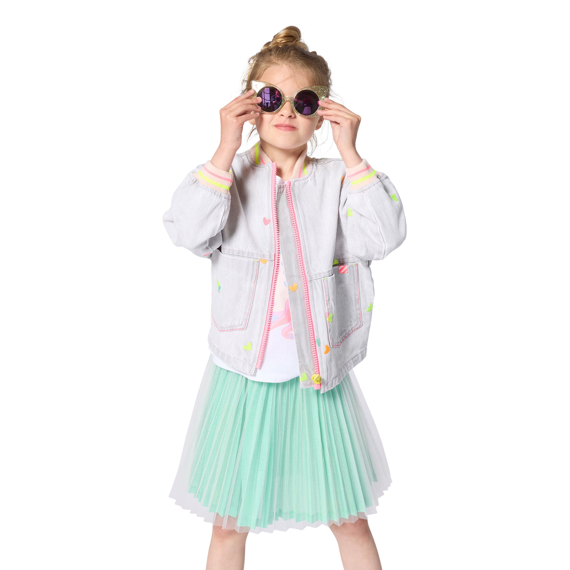 Girls Glitter Green Butterfly Sunglasses(UV400)