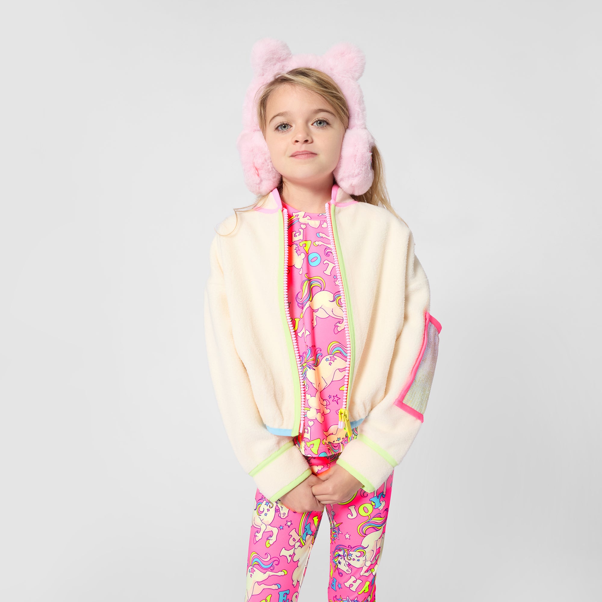 Girls Pink Plush Earmuffs