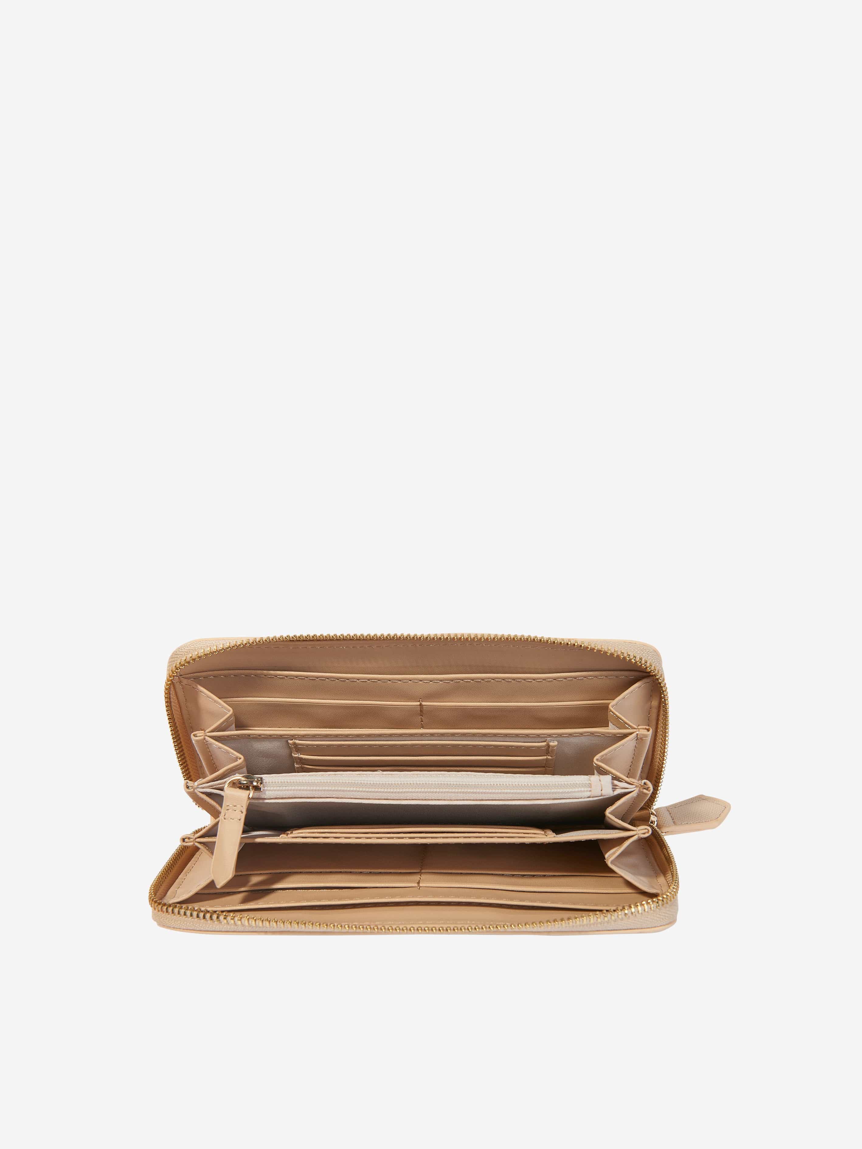 Valentino Girls Divina SA Zip Around Wallet in Beige (19.5cm)