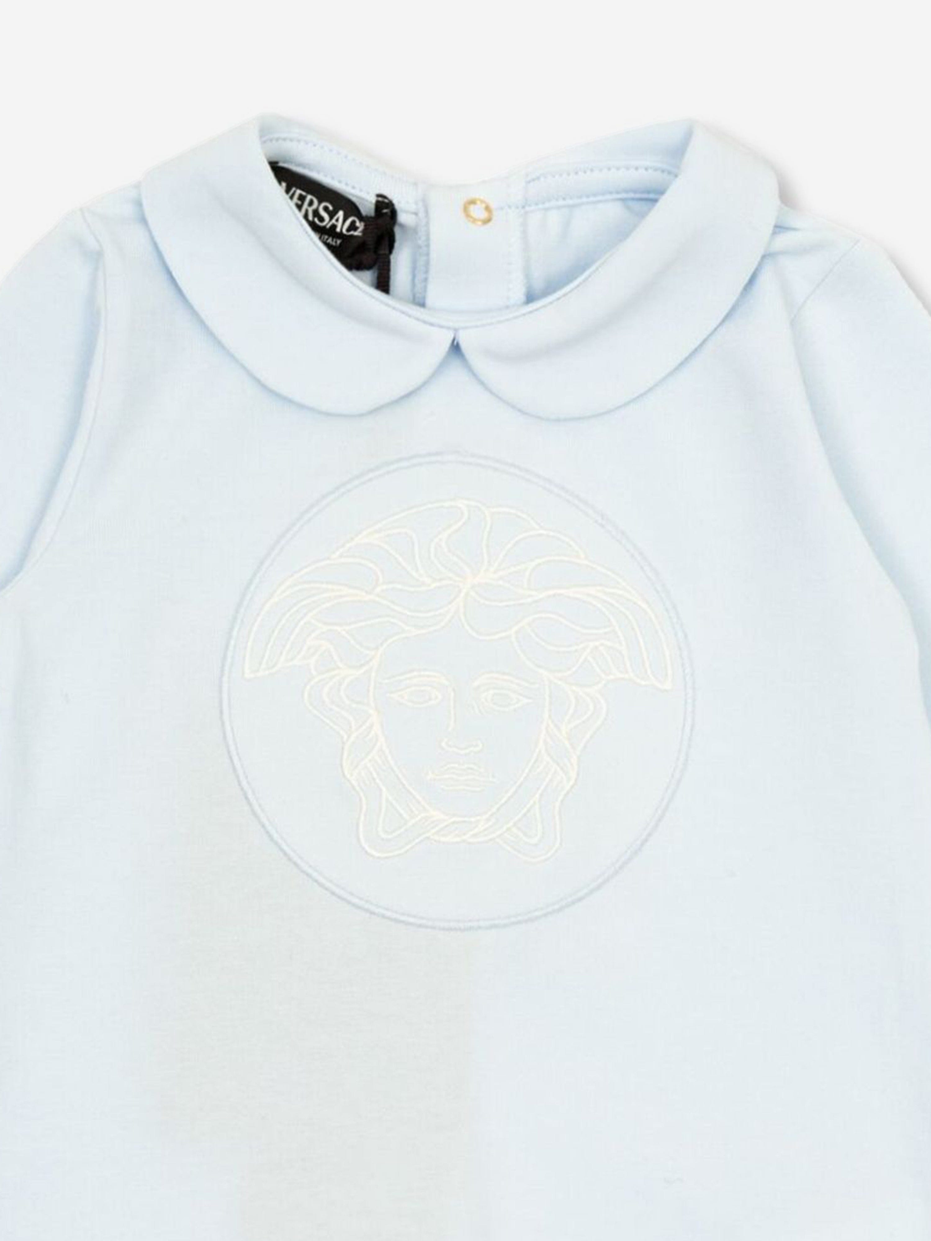 Versace Baby Boys Medusa Logo Babygrow in Blue
