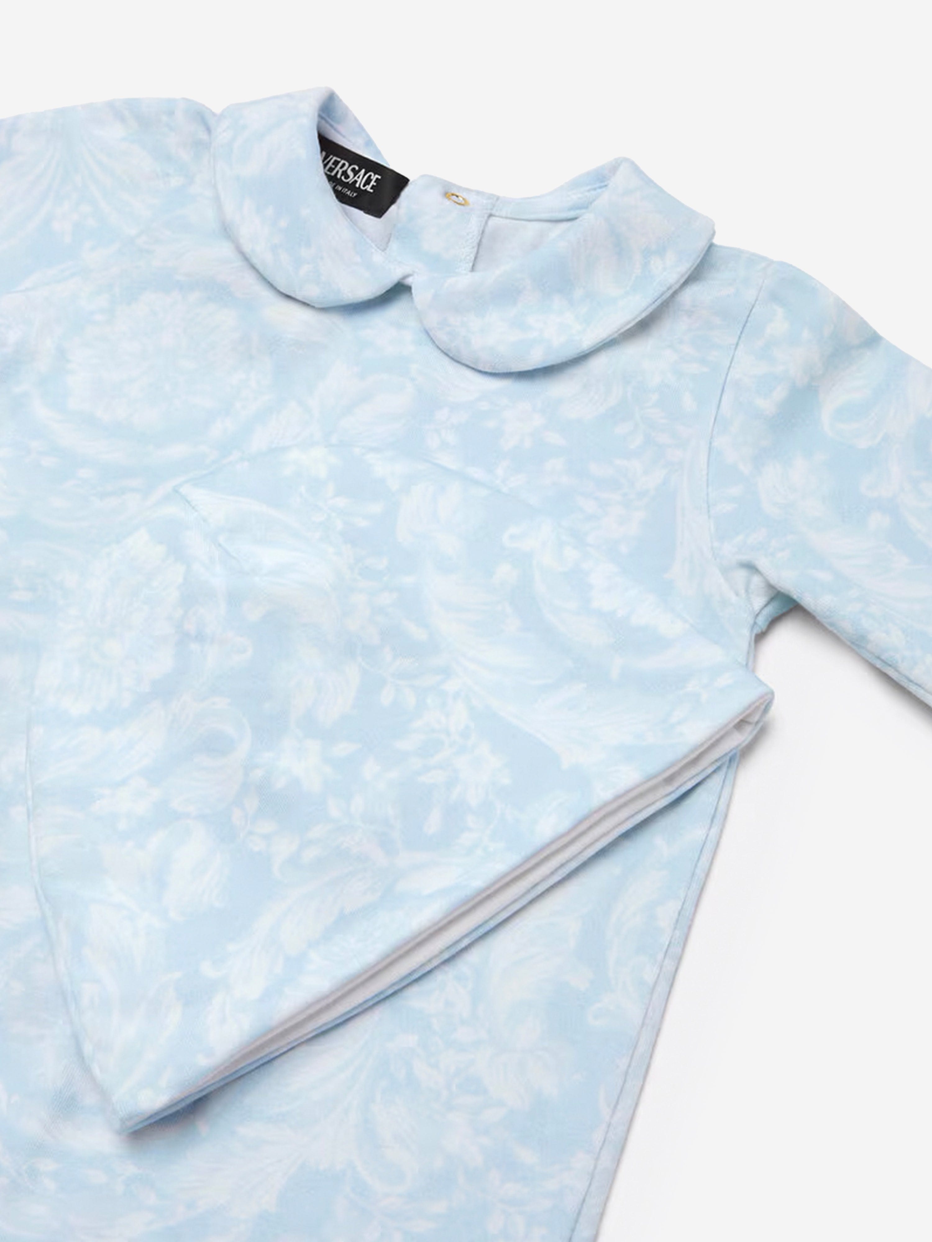 Versace Baby Boys Barocco Babygrow Gift Set in Blue
