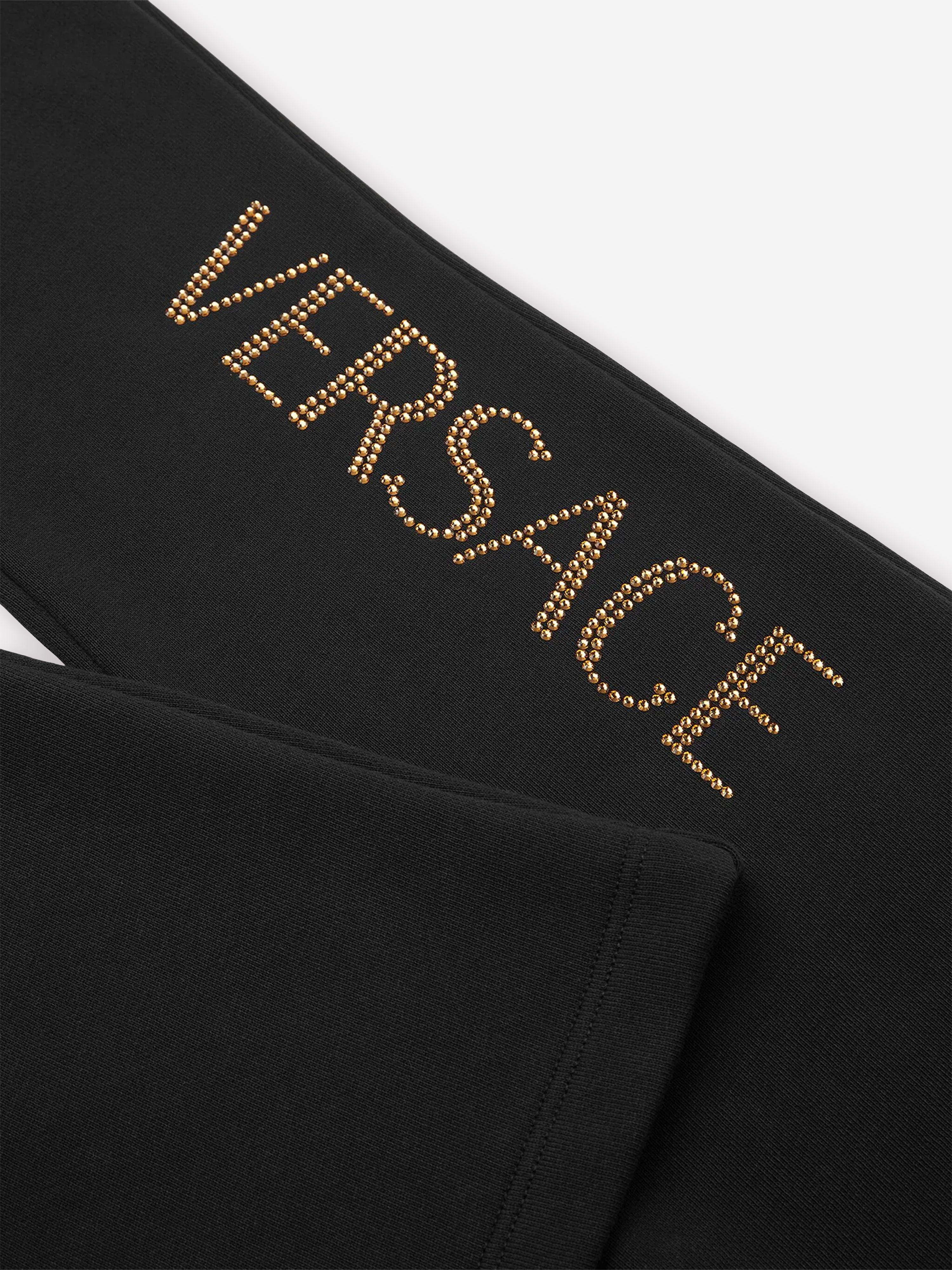 Versace Girls Flared Logo Joggers in Black