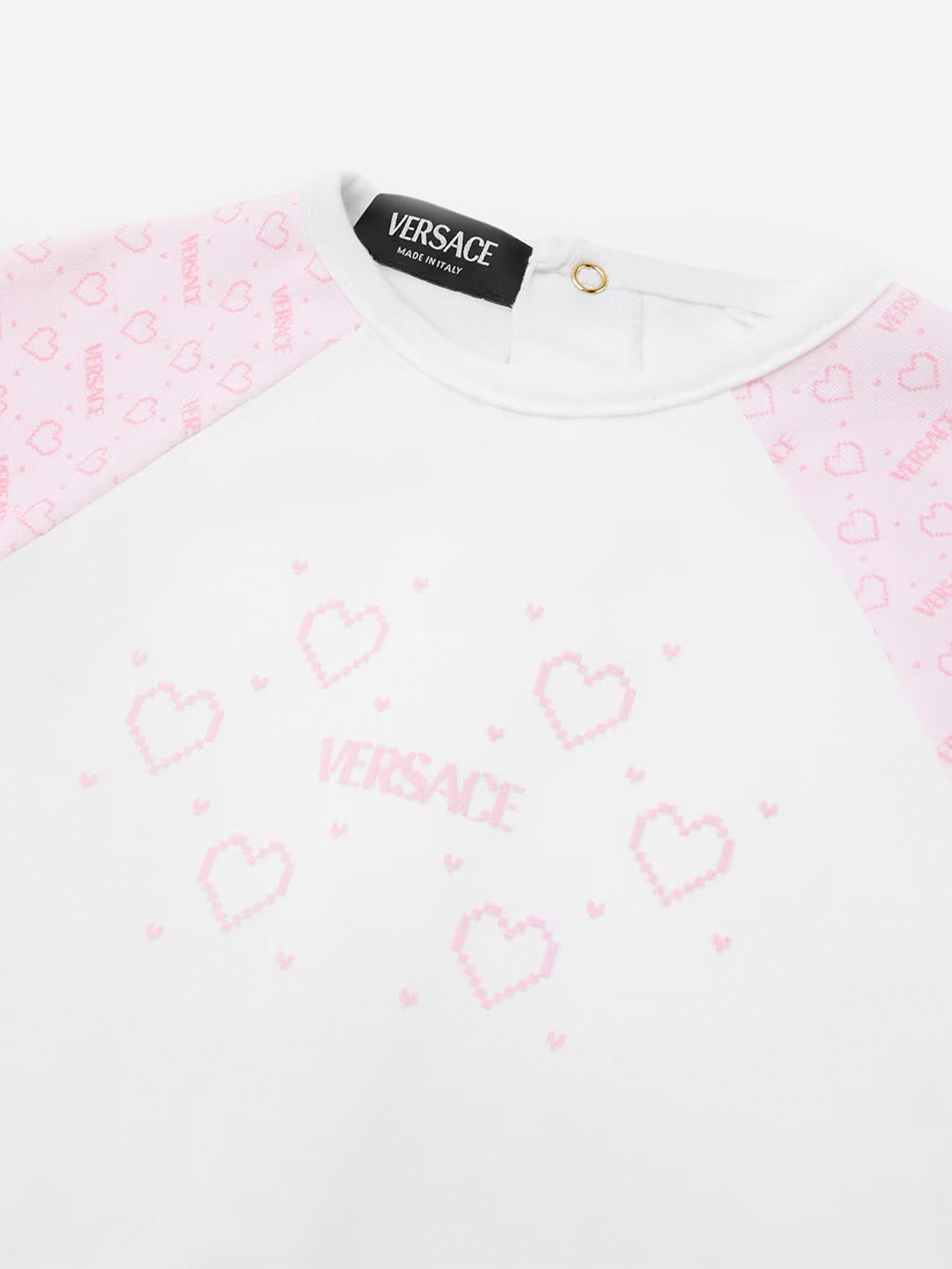 Versace Baby Girls All Hearts Romper in White