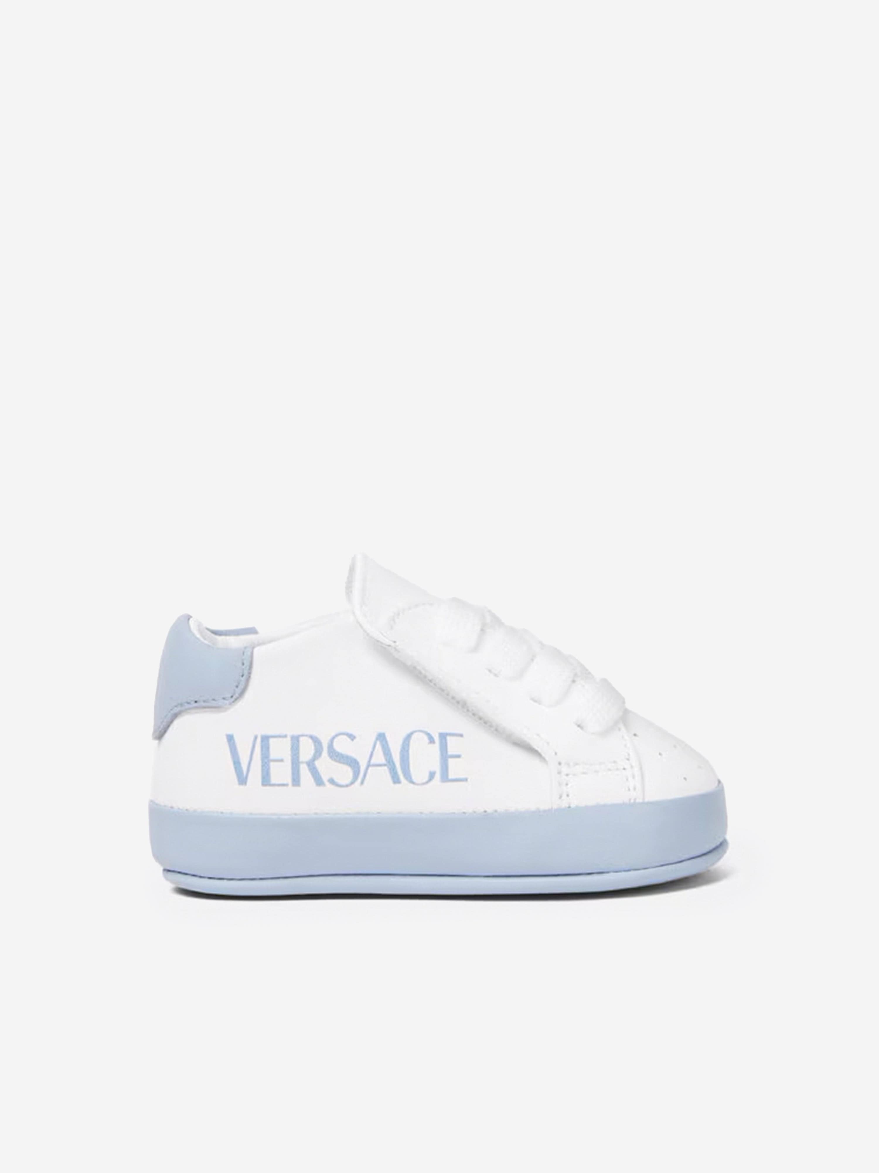 Versace Baby Leather Pre Walker Trainers in White