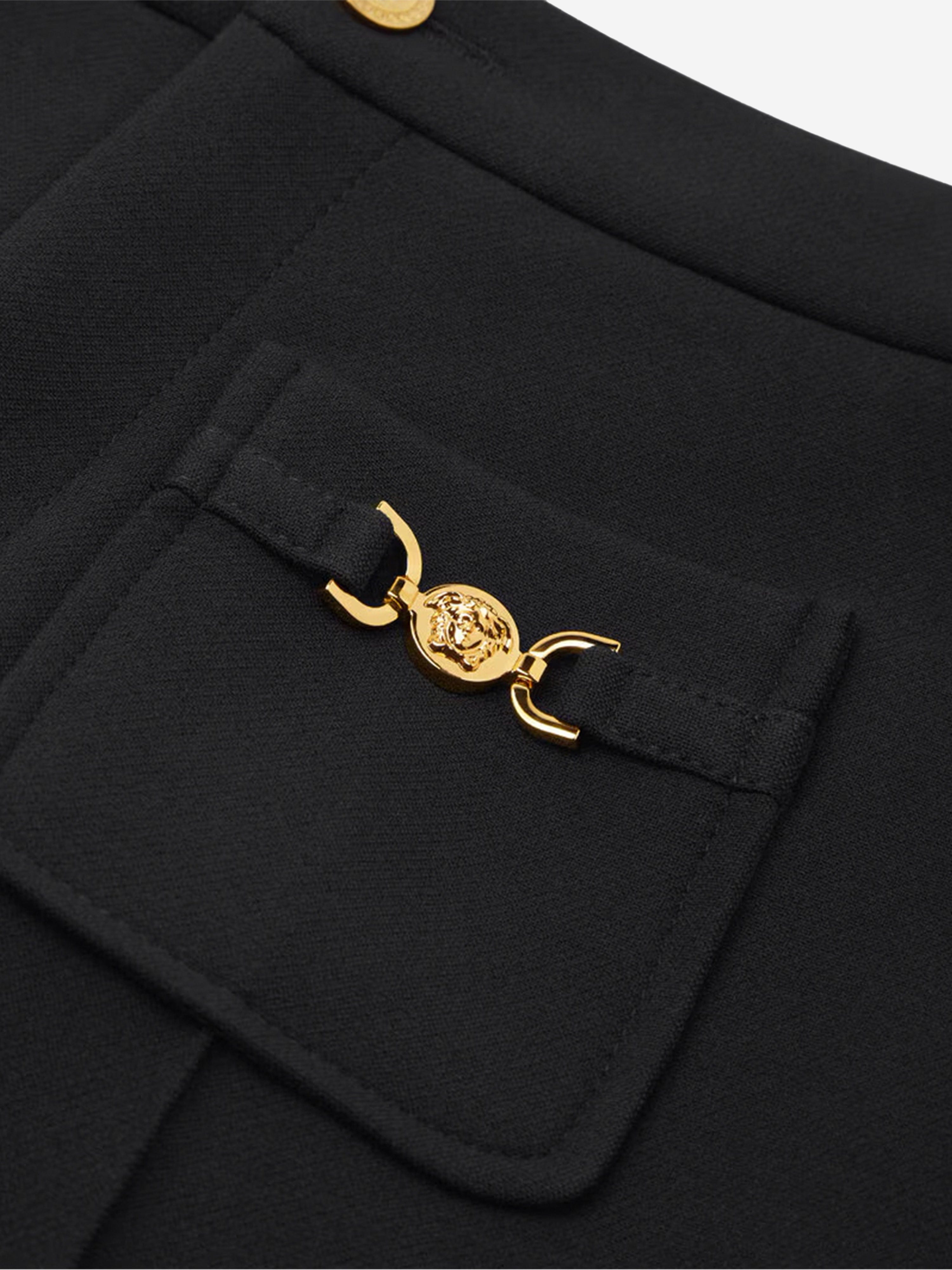 Versace Girls Stretch Cady Shorts in Black