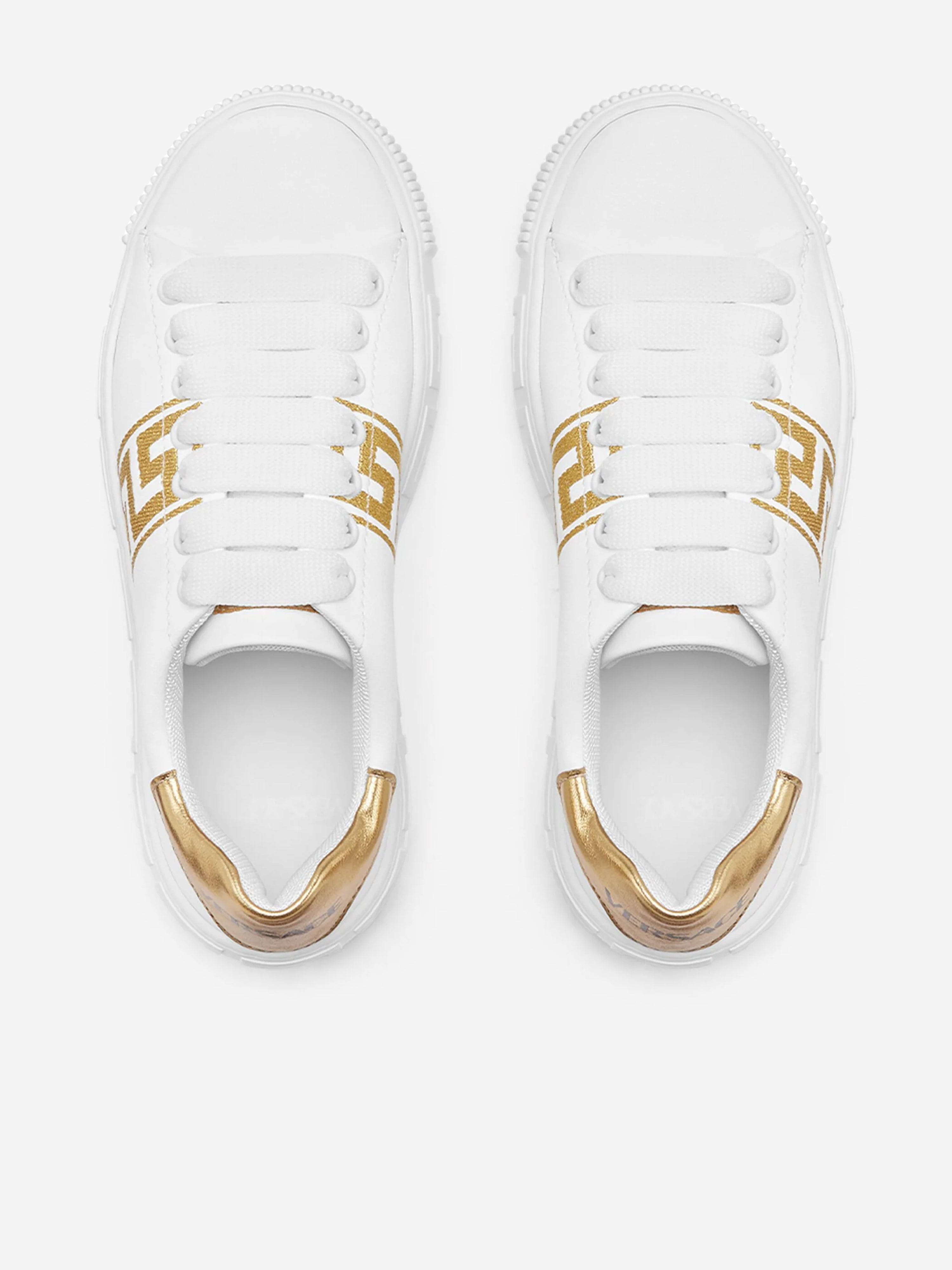 Versace Kids La Greca Low Top Trainers in White