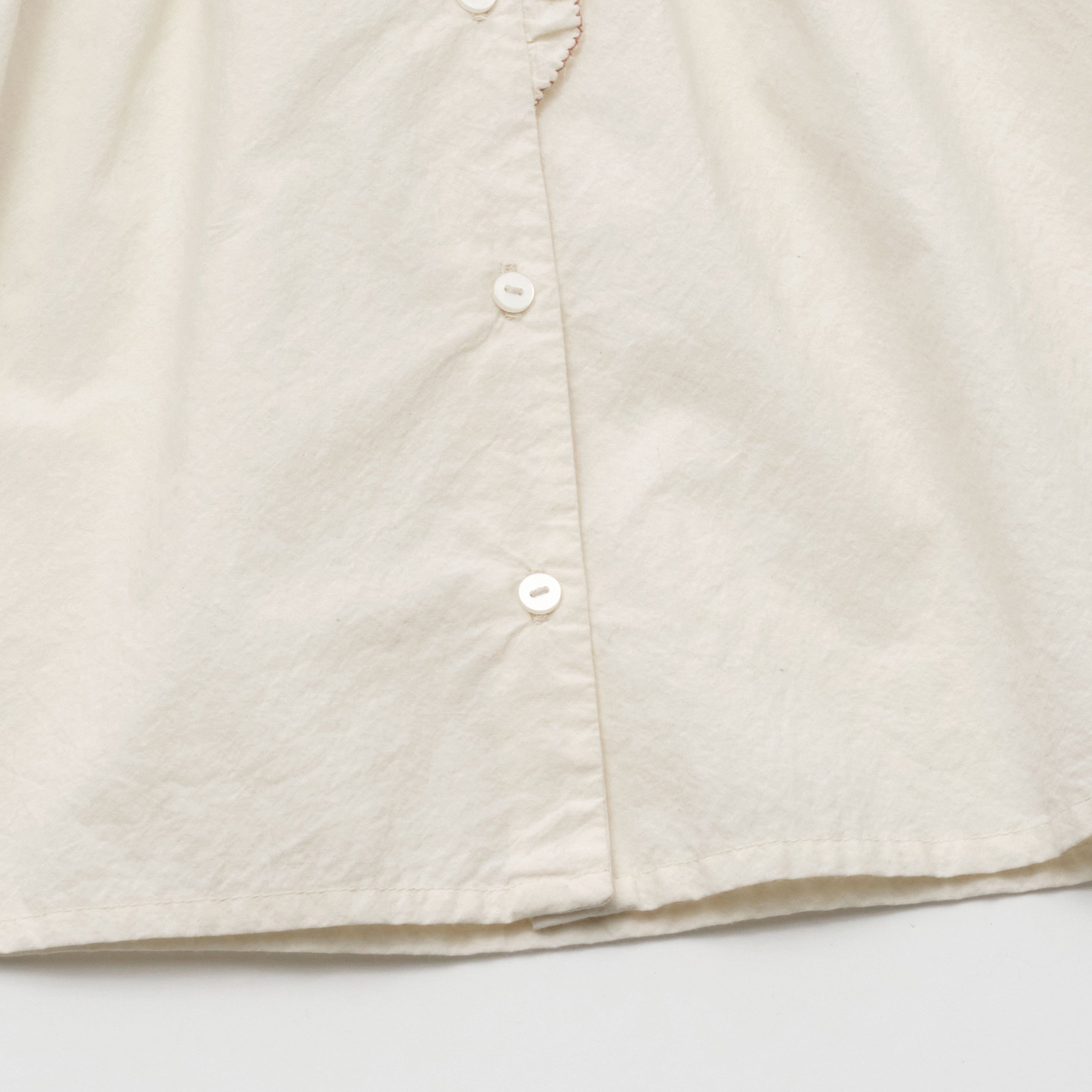 Girls White Embroidered Cotton Shirt