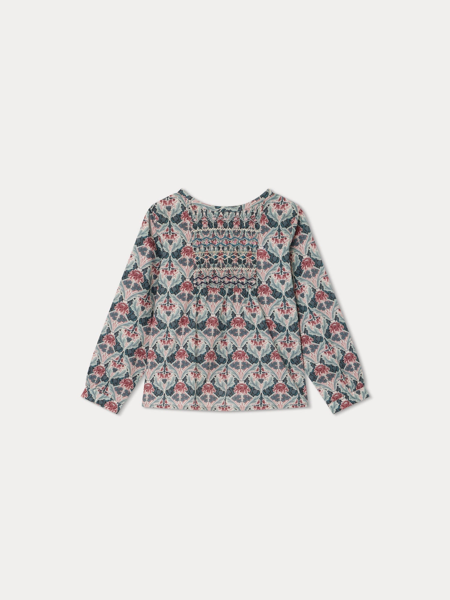 Girls Green Flower Cotton Top