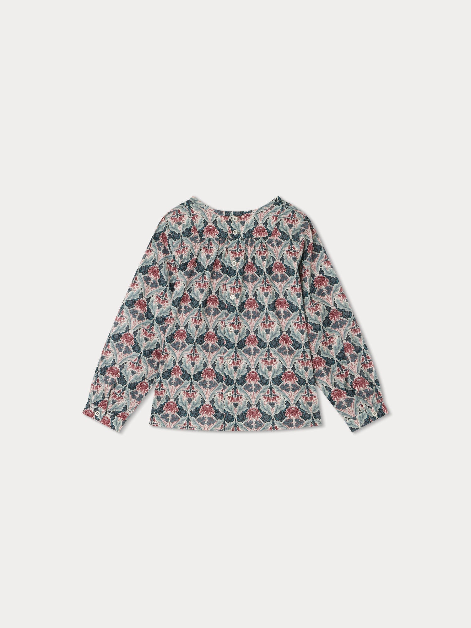 Girls Green Flower Cotton Top