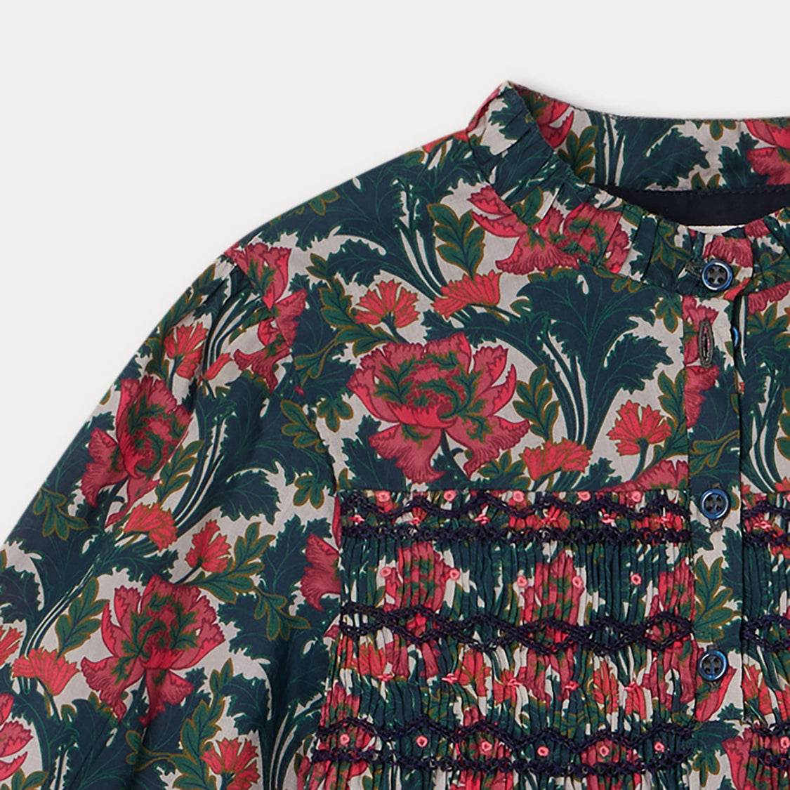 Girls Red Flower Cotton Dress