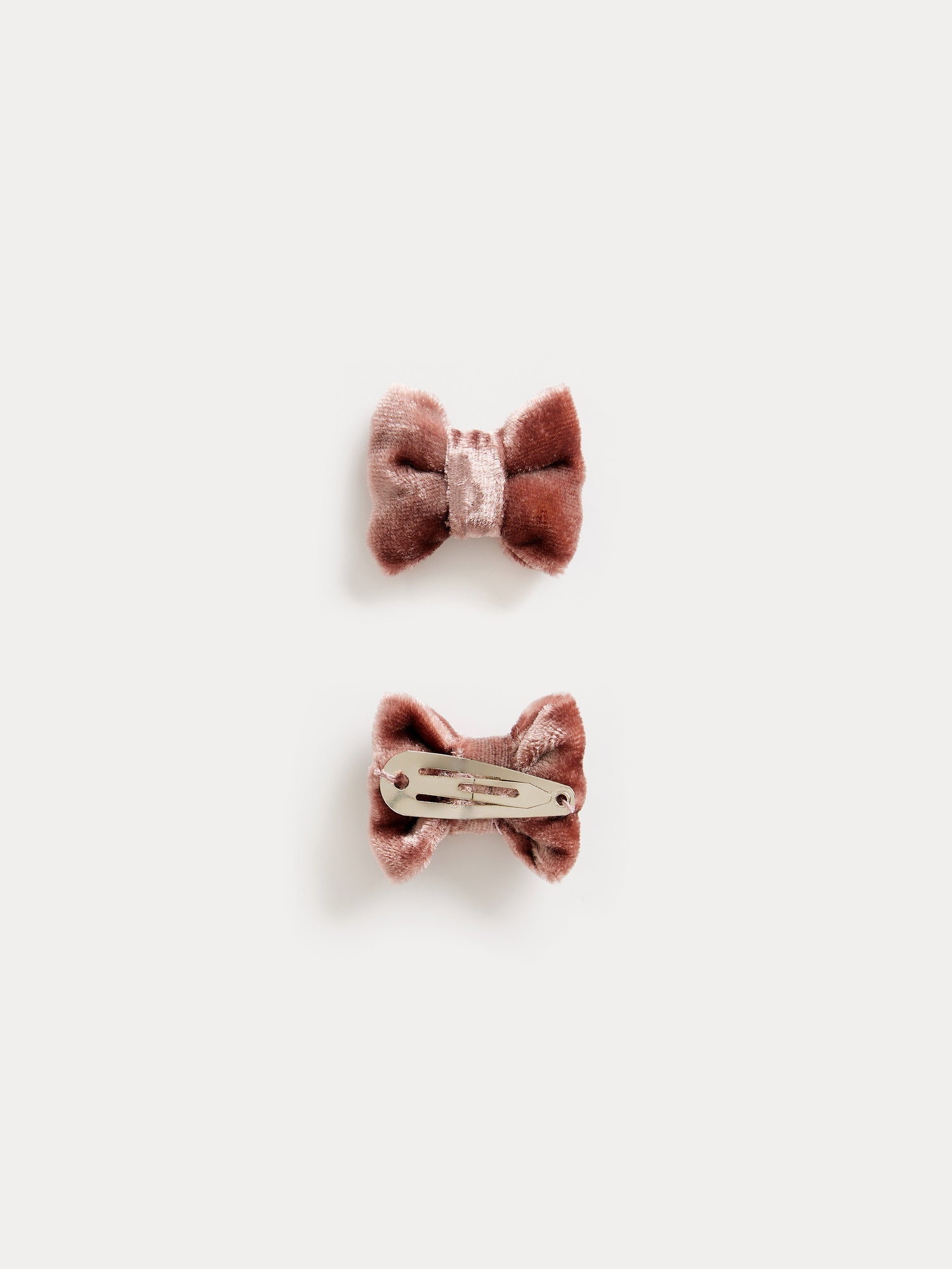 Girls Dark Pink Velvet Hair Clips