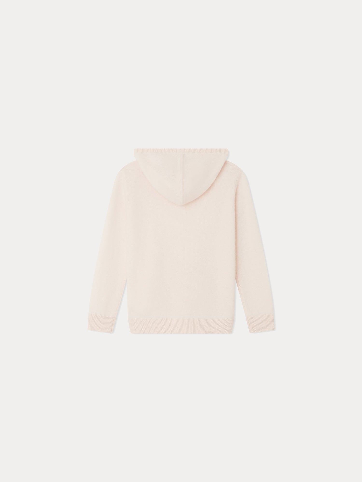 Girls Light Pink Hooded Cashmere Sweater