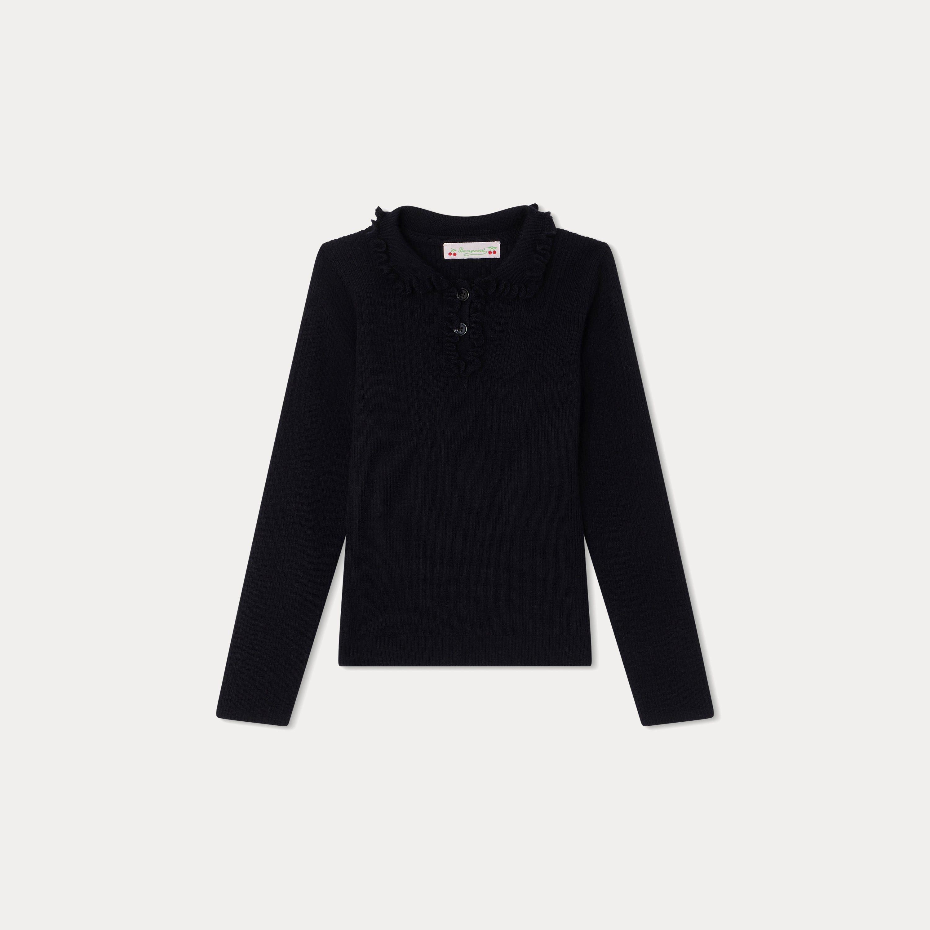Girls Navy Wool Sweater