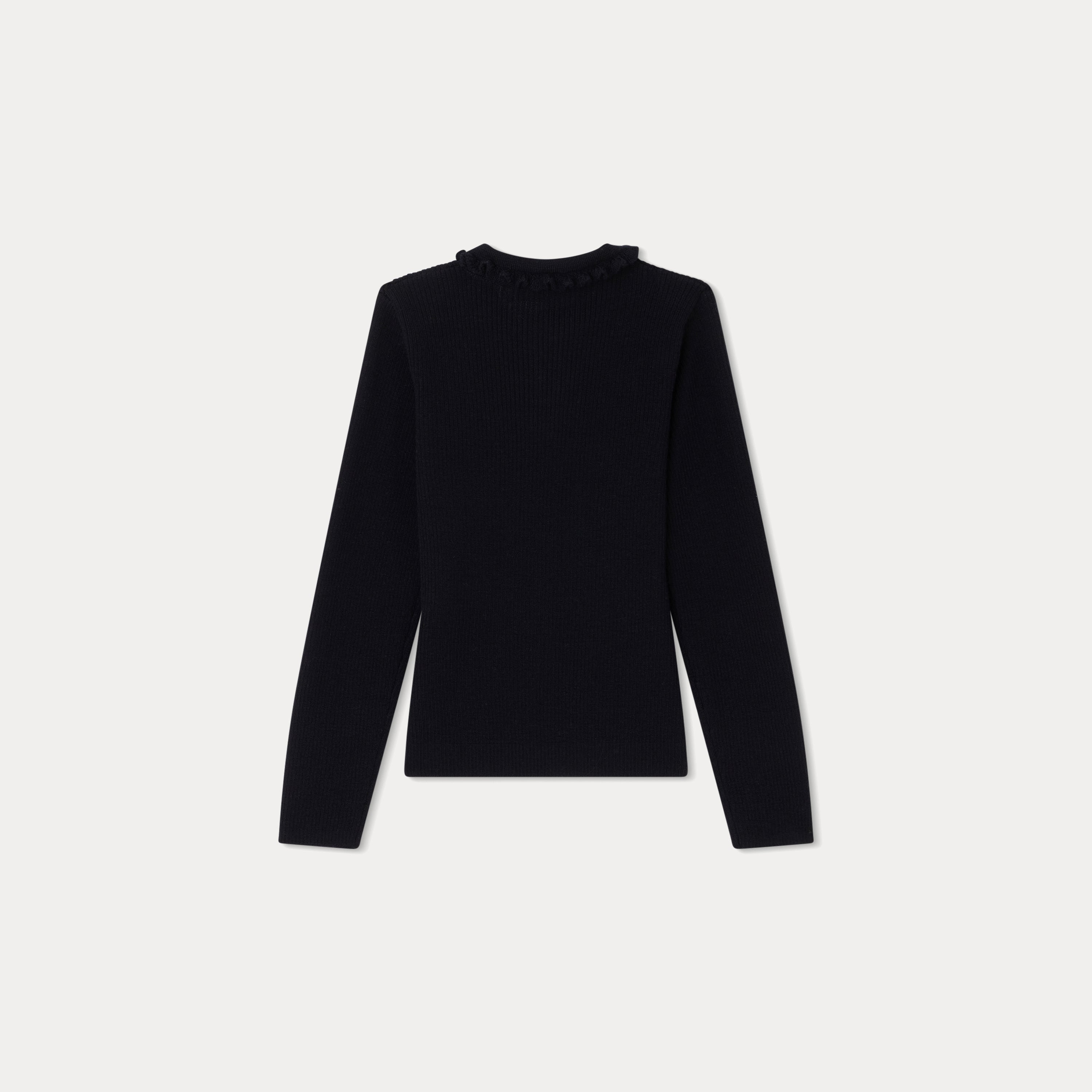 Girls Navy Wool Sweater