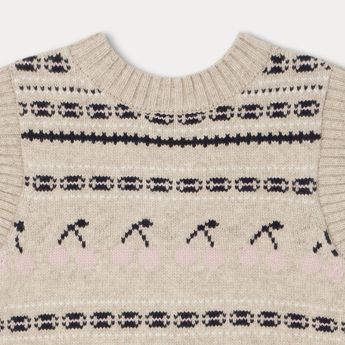 Girls Beige Wool Gilet