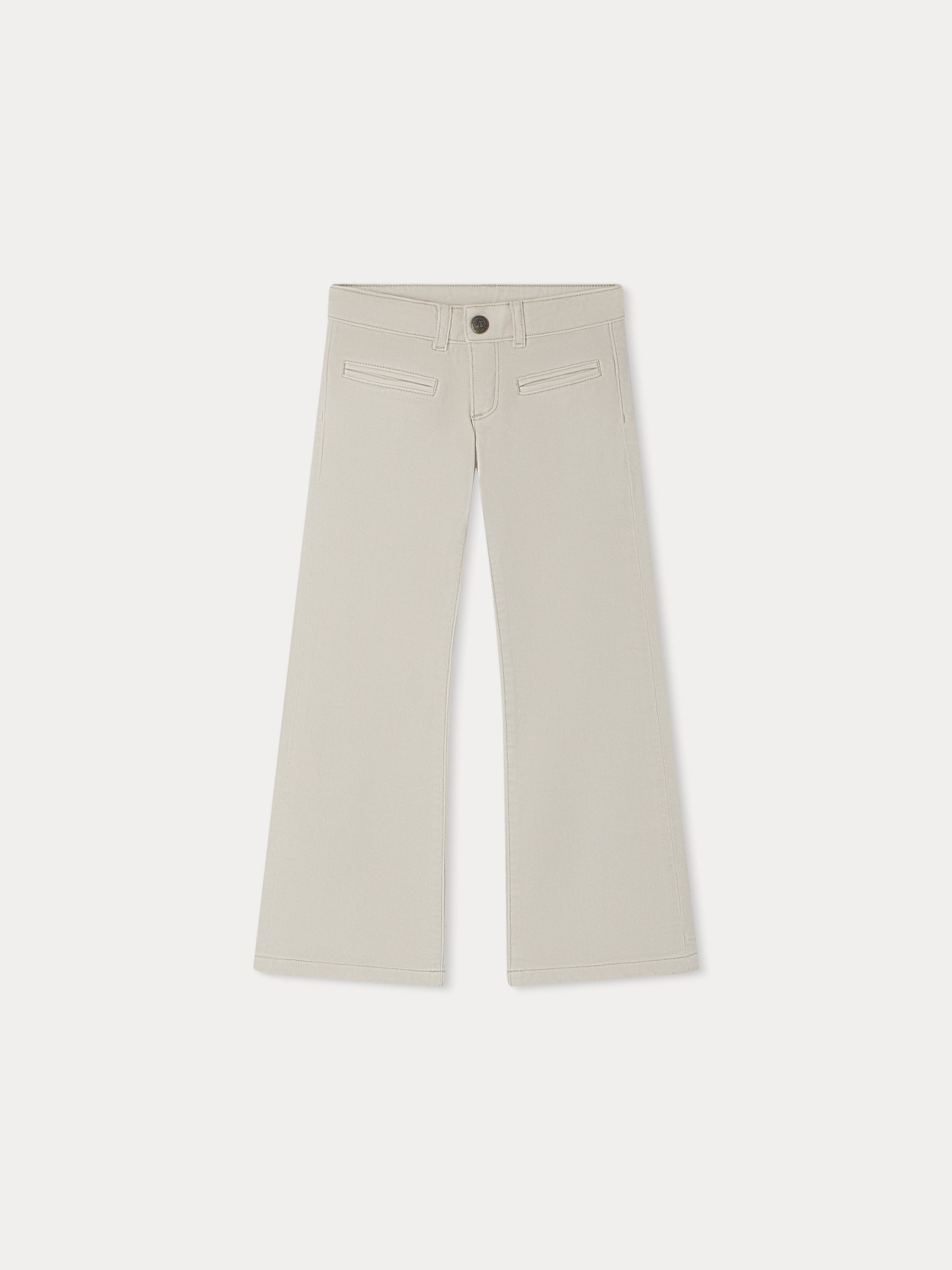 Girls Beige Cotton Trousers