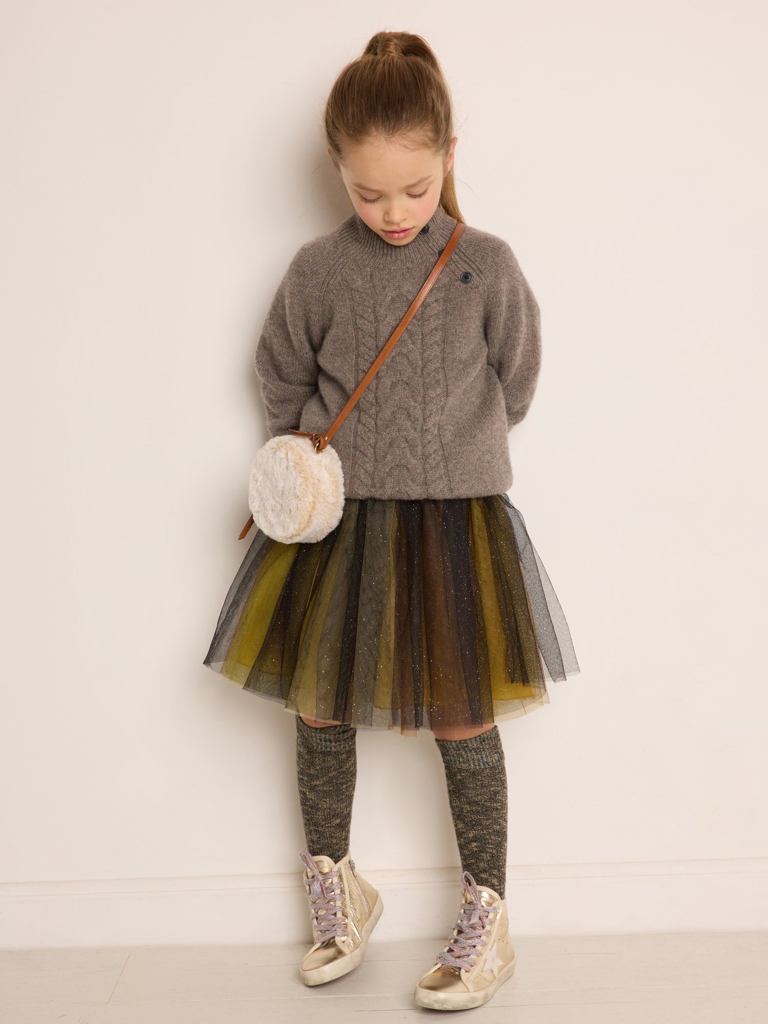 Girls Black Yarn Skirt