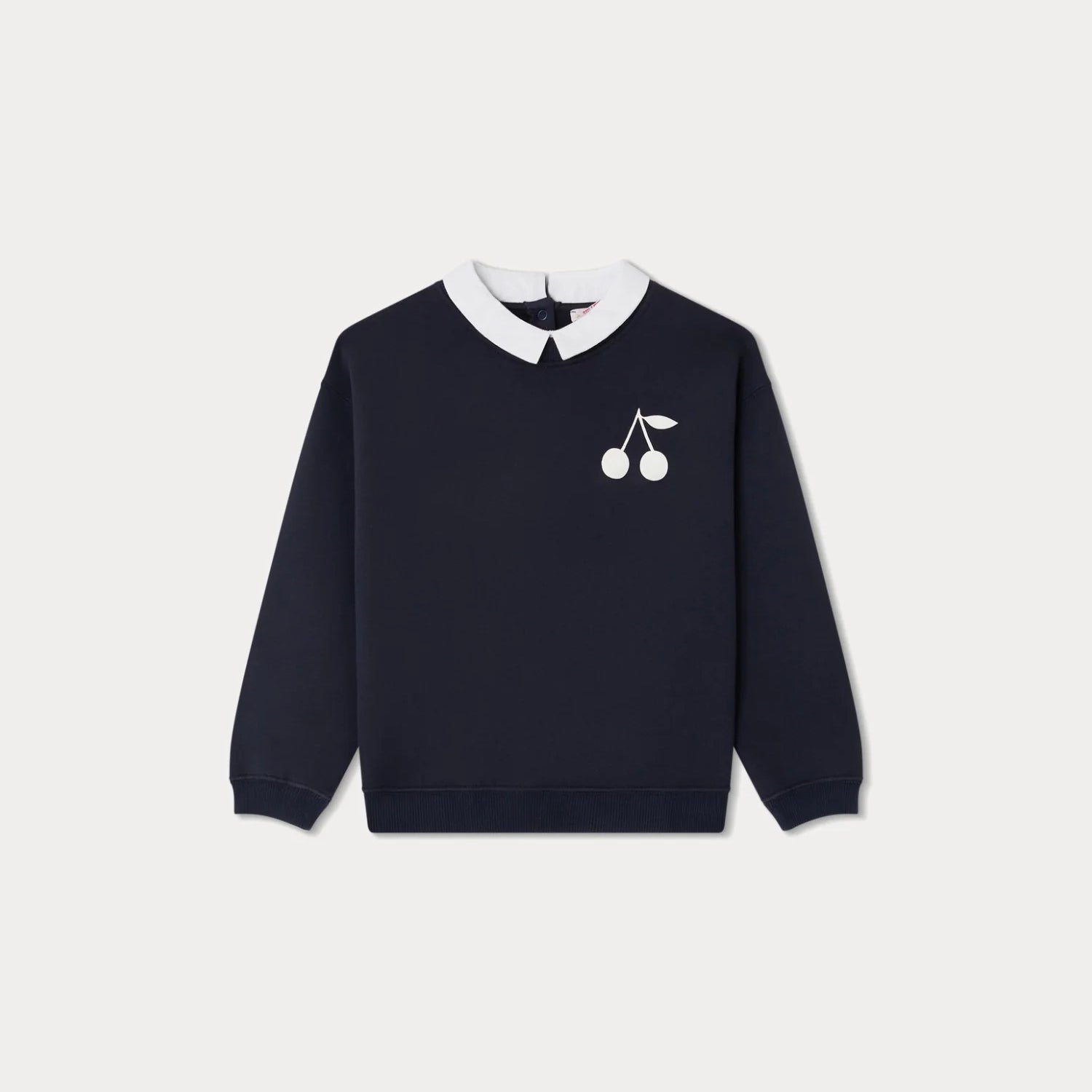 Girls Navy Logo Cotton Sweatshirt