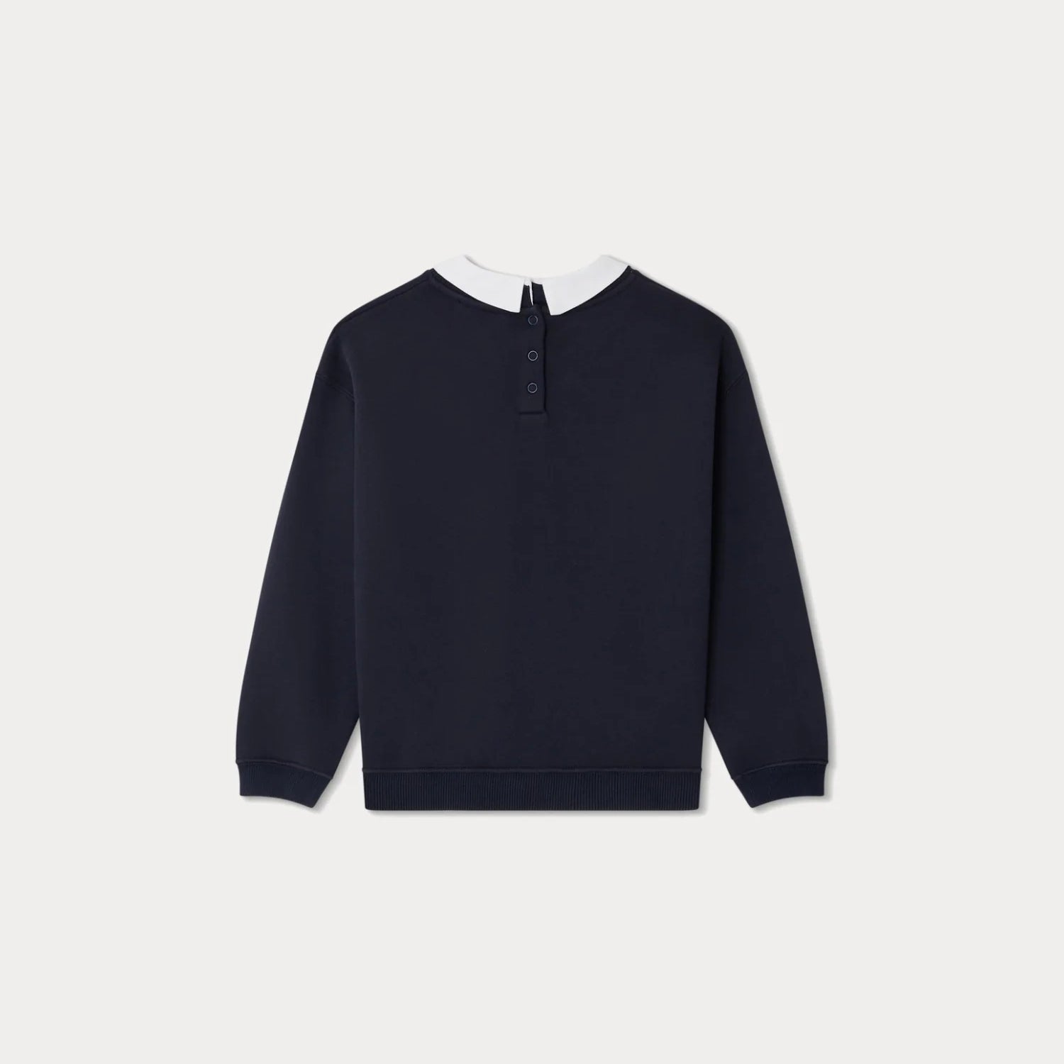 Girls Navy Logo Cotton Sweatshirt