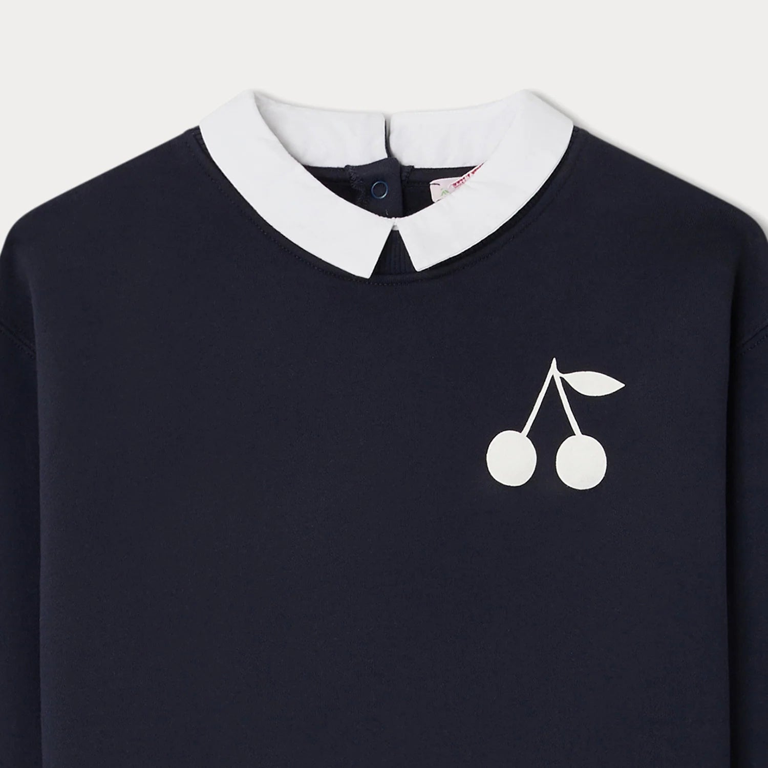 Girls Navy Logo Cotton Sweatshirt