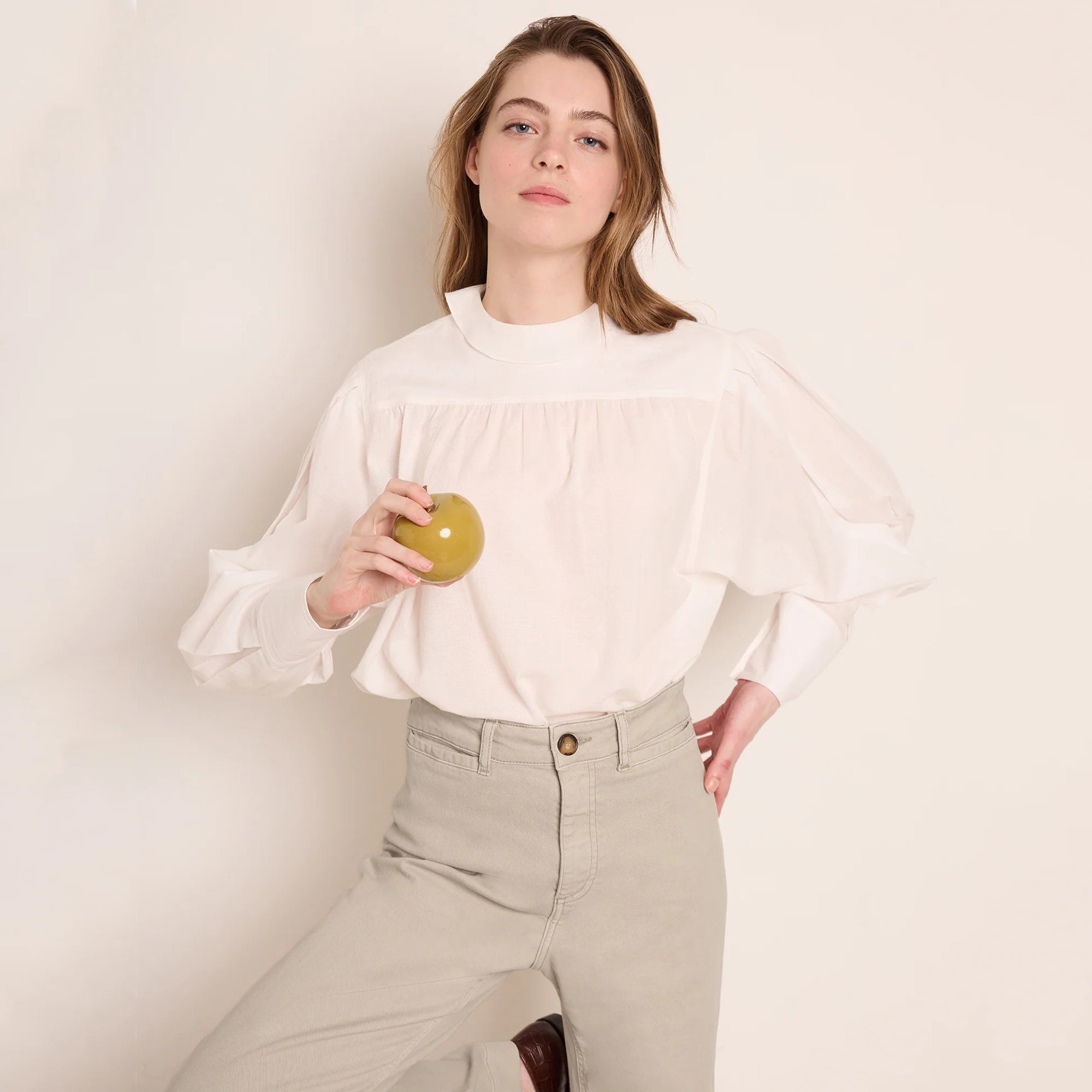 Girls White Cotton Shirt