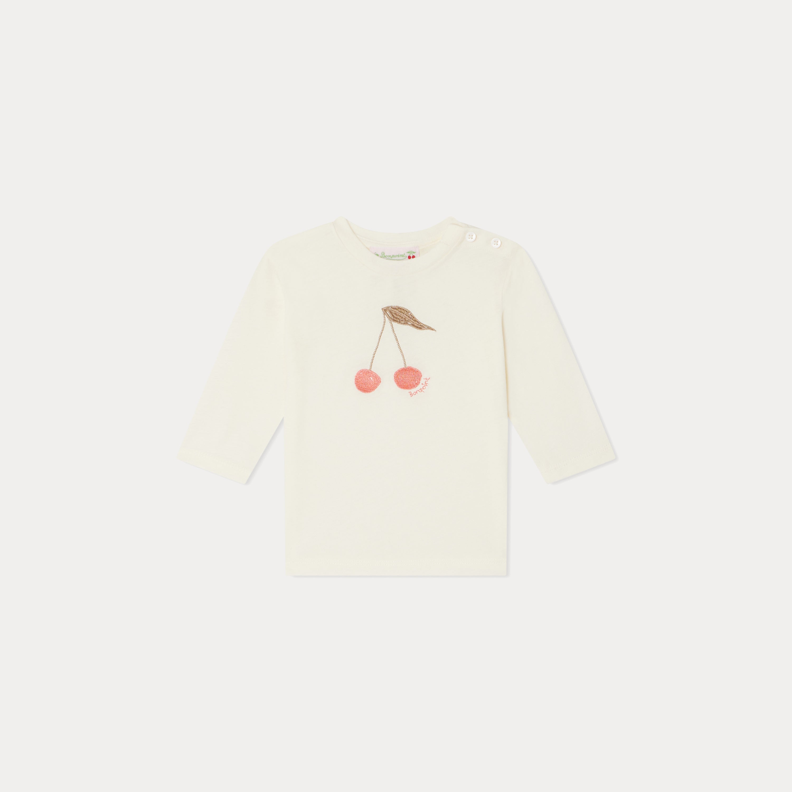 Baby Girls Embroidered Logo Cotton T-Shirt