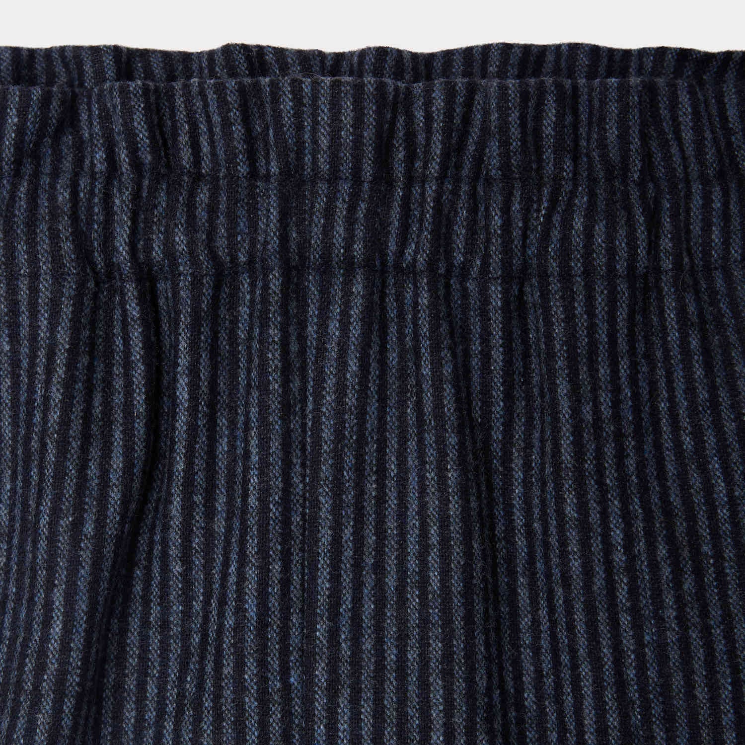 Girls Dark Blue Stripes Wool Shorts