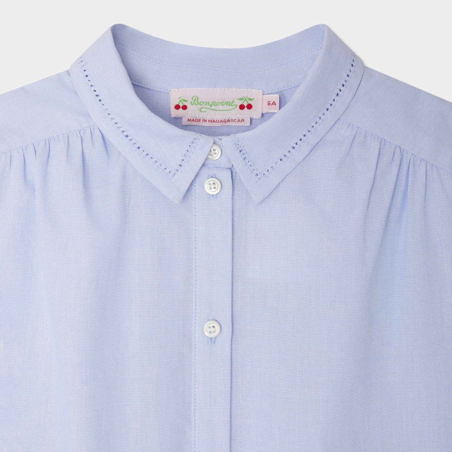 Girls Light Blue Cotton Blouse