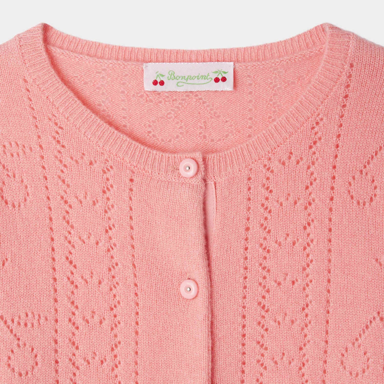 Girls Pink Knit Cashmere Cardigan