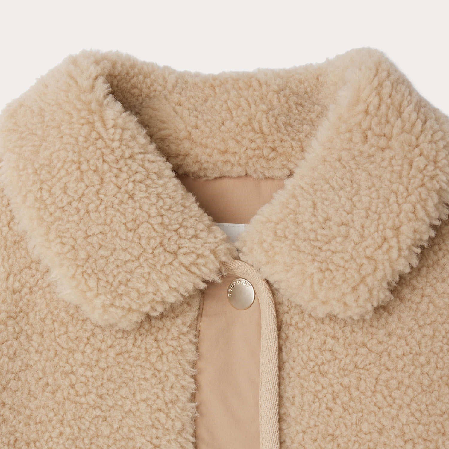 Girls Beige Faux Fur Jacket