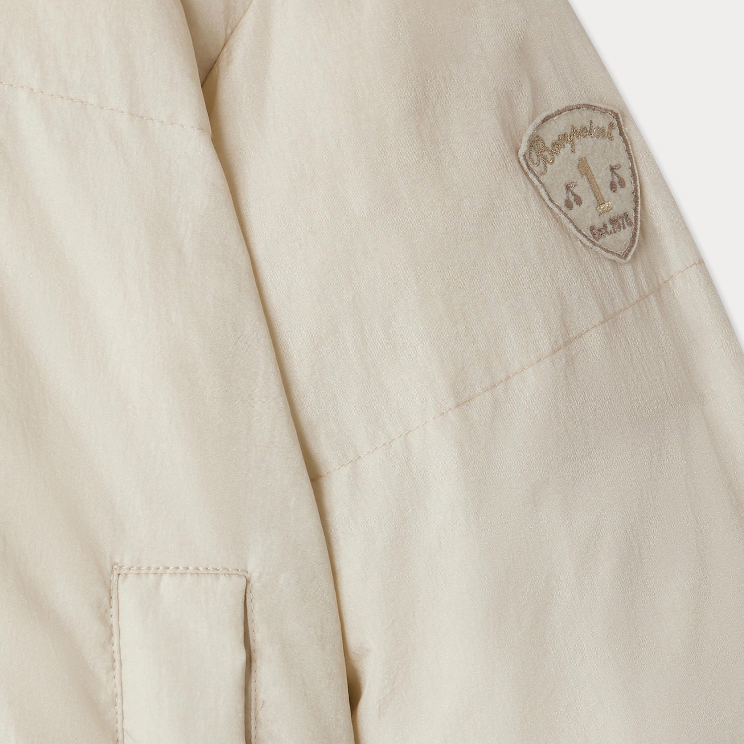 Girls Beige Reversible Padded Down Jacket