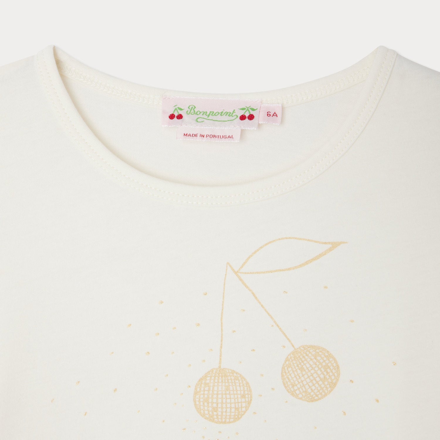 Girls White Printed Cotton T-Shirt