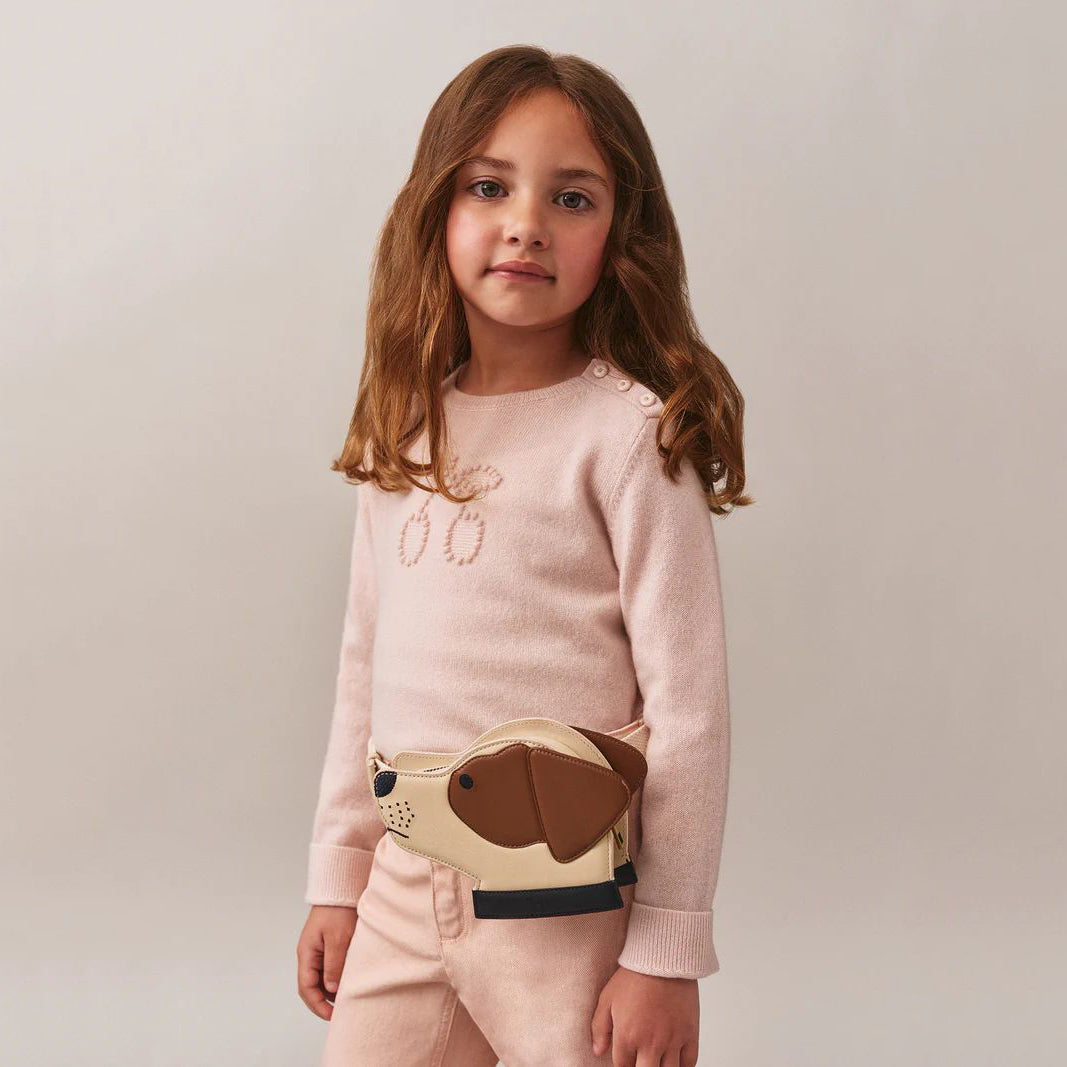 Boys & Girls Beige Dog Belt Bag(17x3.5x12cm)