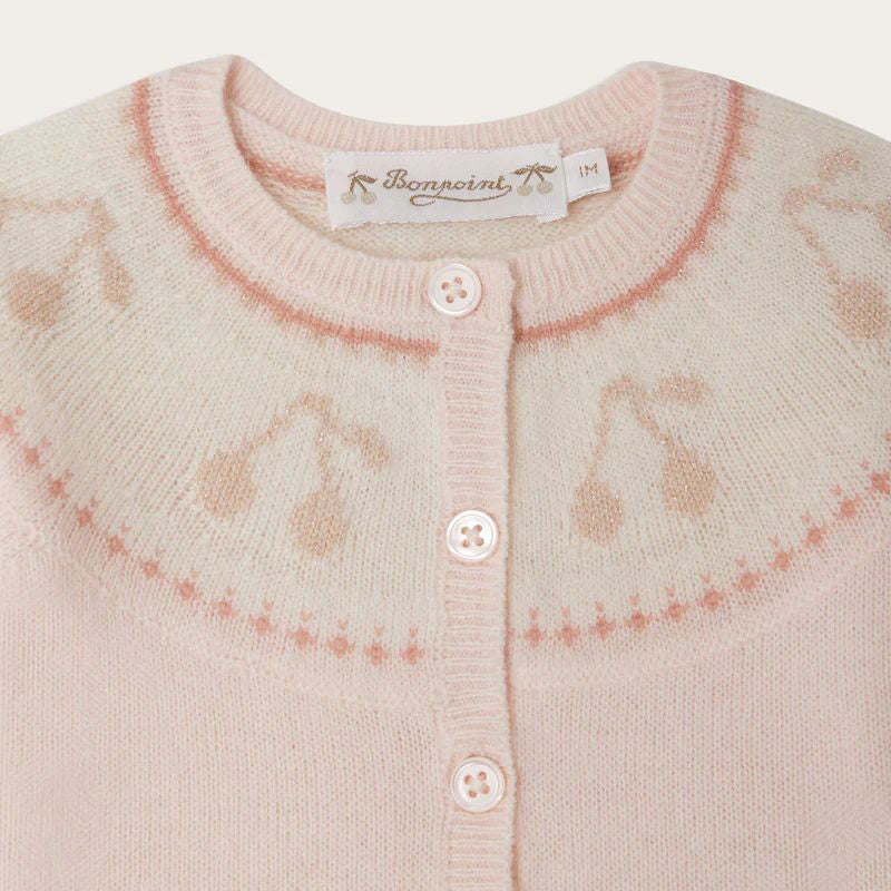 Baby Girls Light Pink Jacquard Wool Set