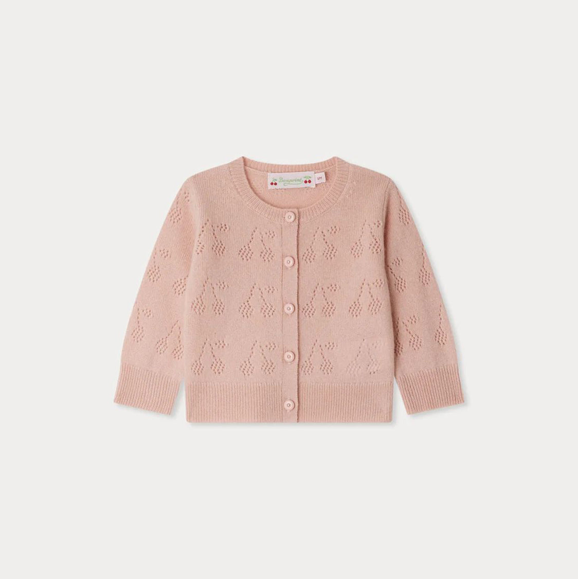 Baby Girls Light Pink Knit Cashmere Cardigan