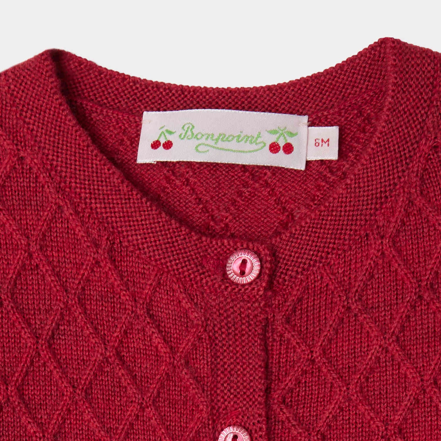 Baby Girls Red Wool Cardigan