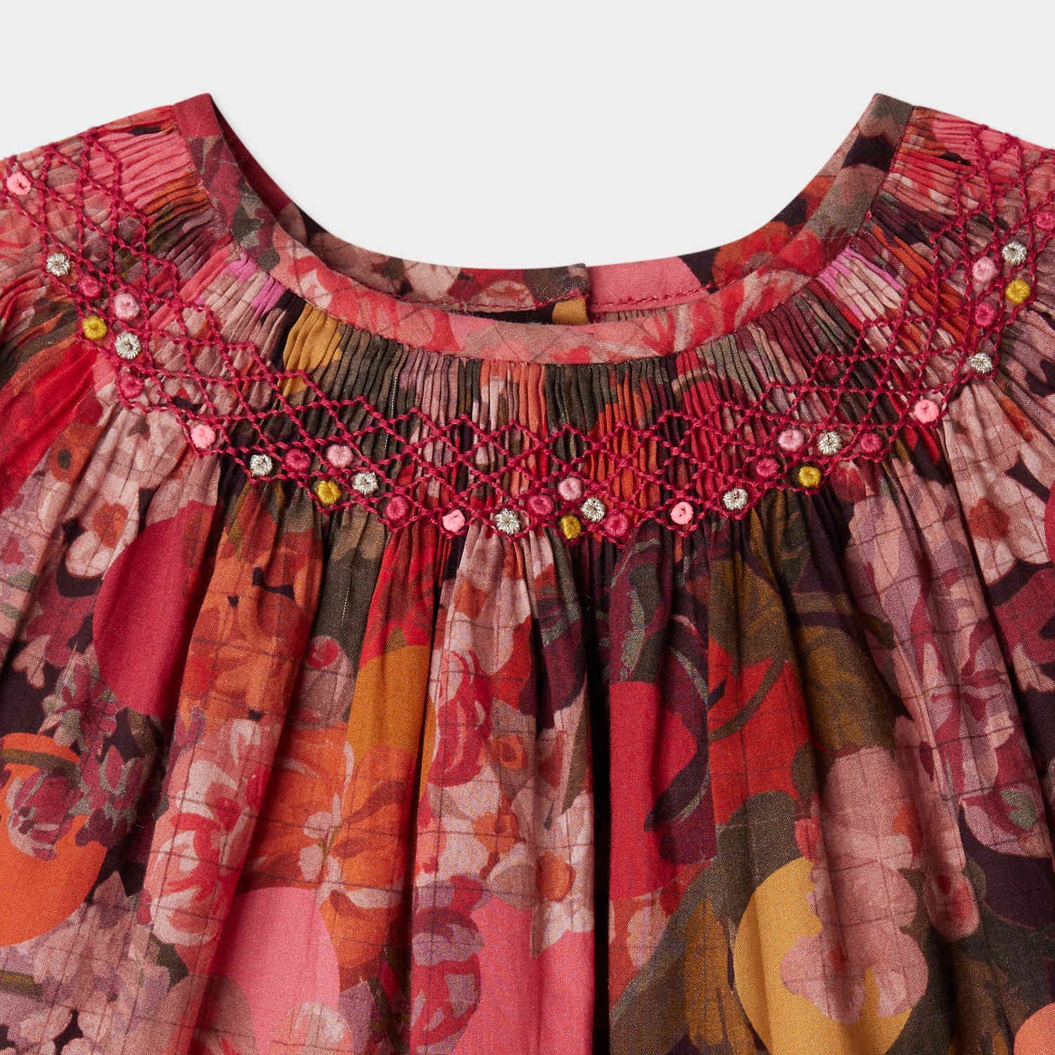 Baby Girls Red Flower Cotton Dress