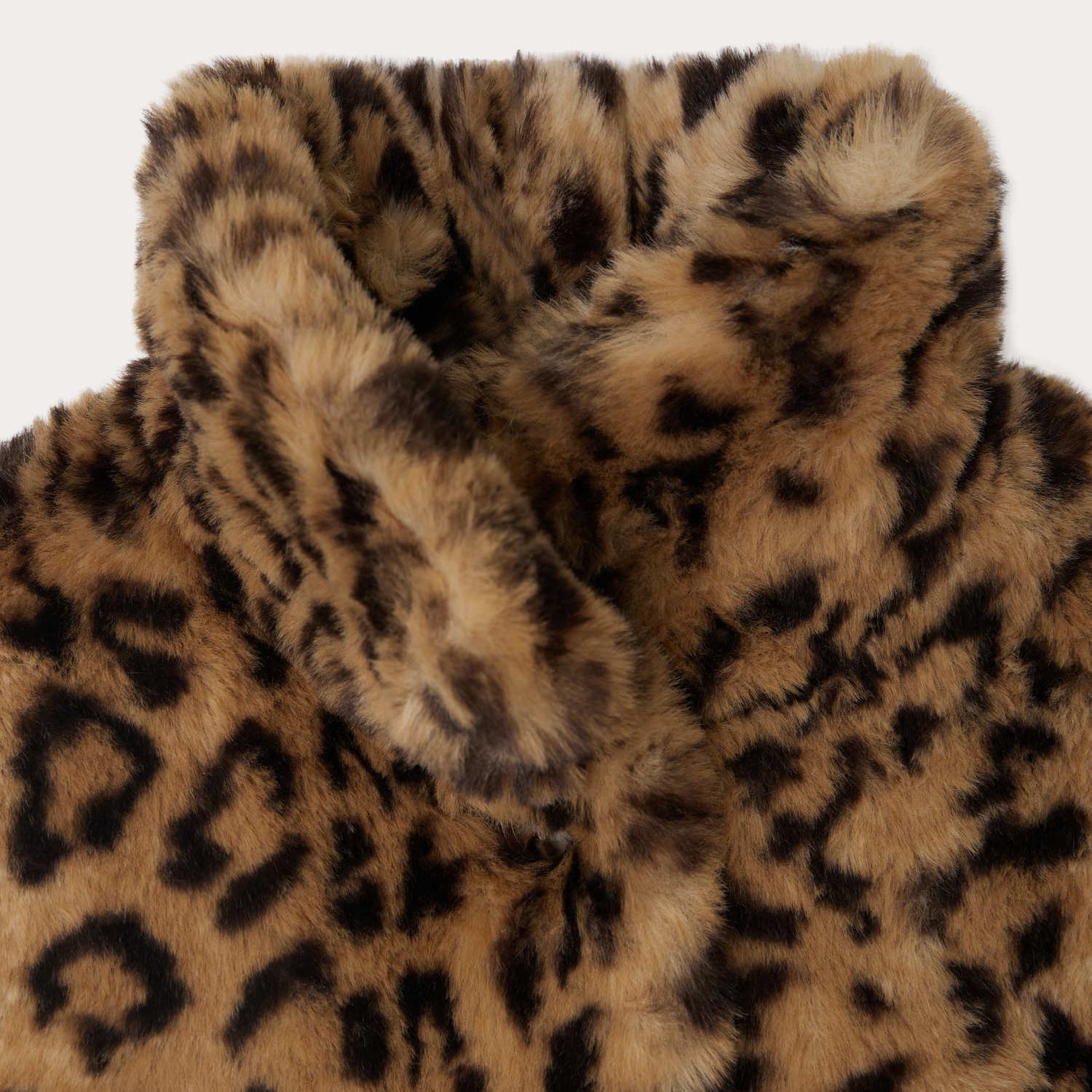 Baby Girls Brown Leopard Faux Fur Coat