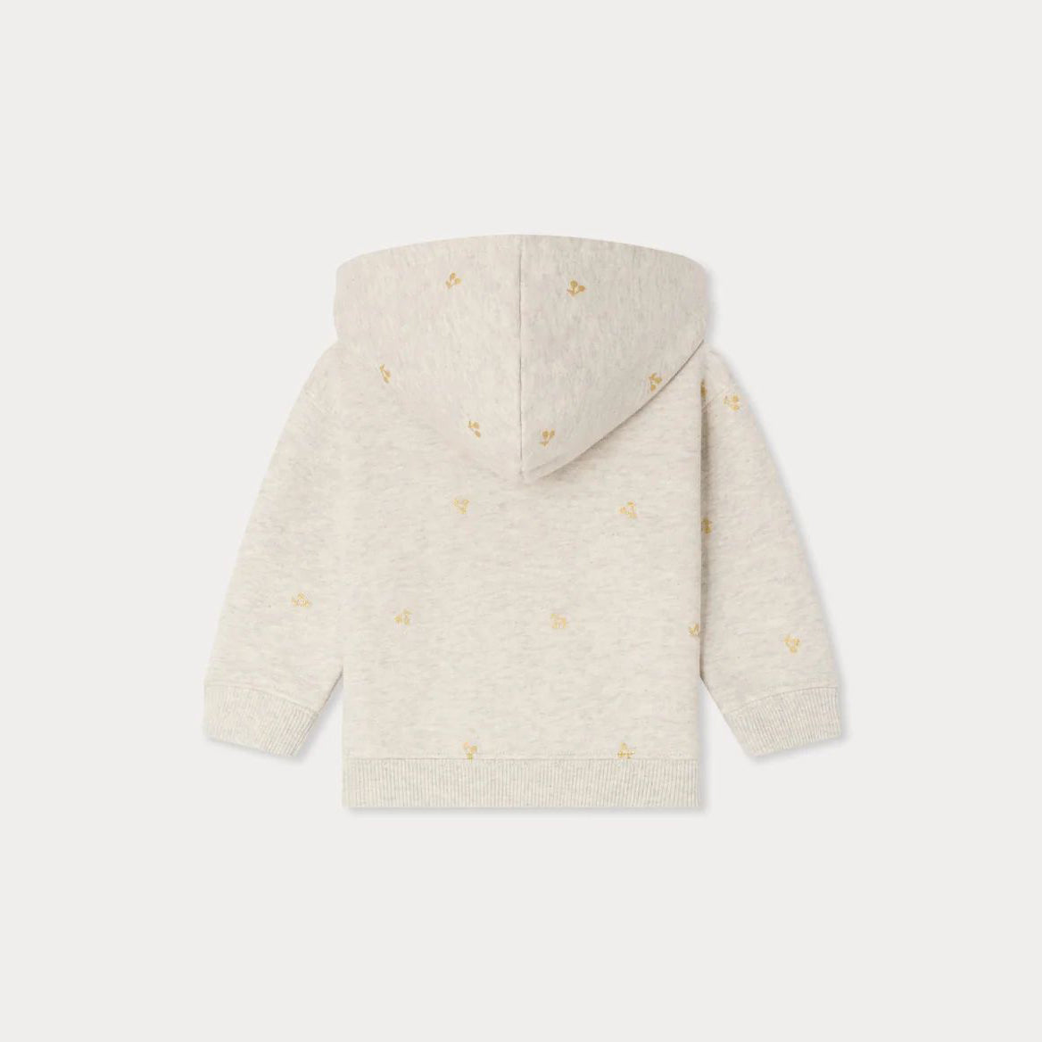 Baby Boys & Girls Beige Embroidered Logo Cotton Sweatshirt