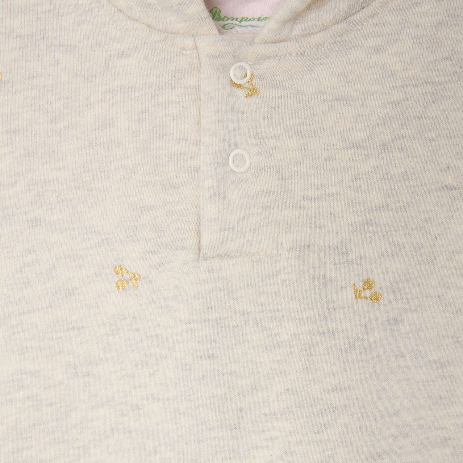 Baby Boys & Girls Beige Embroidered Logo Cotton Sweatshirt