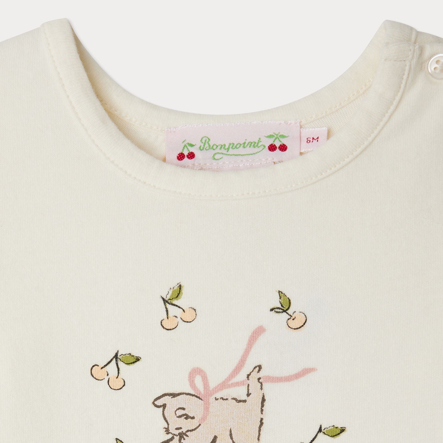 Baby Girls White Printed Cotton T-Shirt