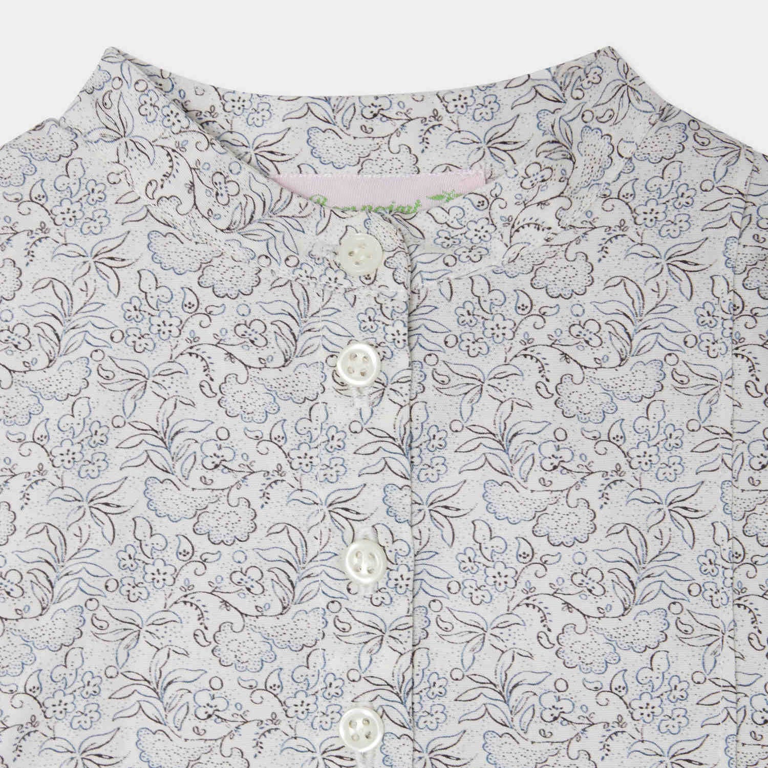 Baby Boys Grey Blue Cotton Shirt