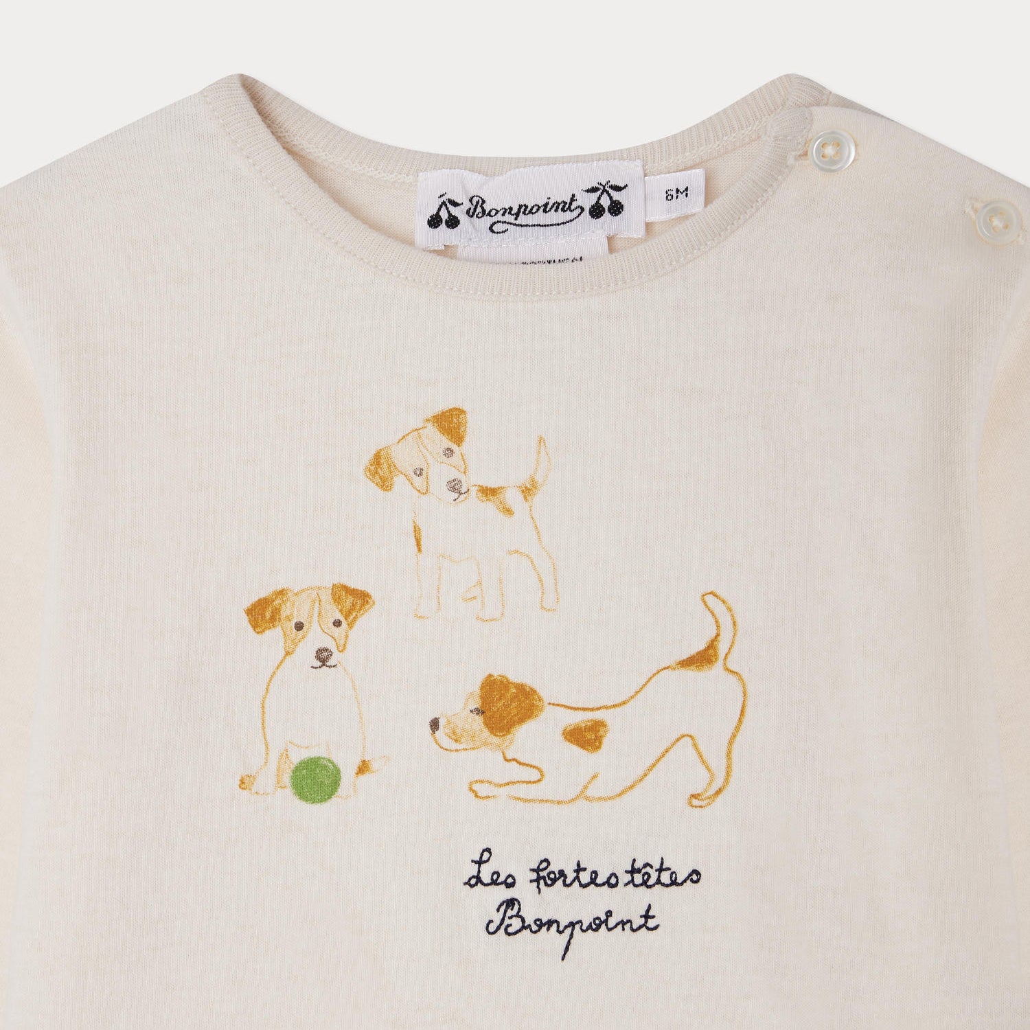 Baby Boys Ivory Printed Cotton T-Shirt