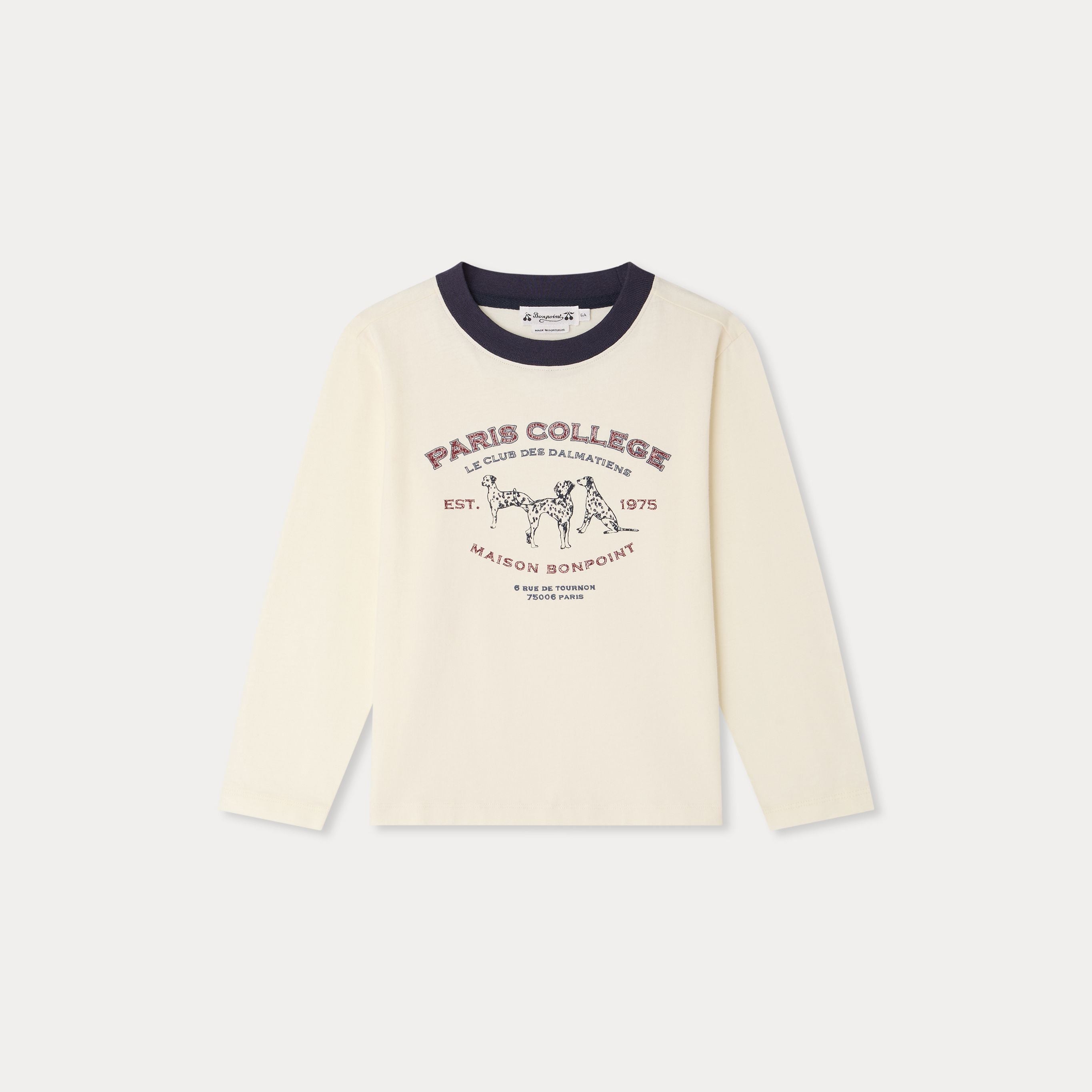 Boys White Printed Cotton T-Shirt