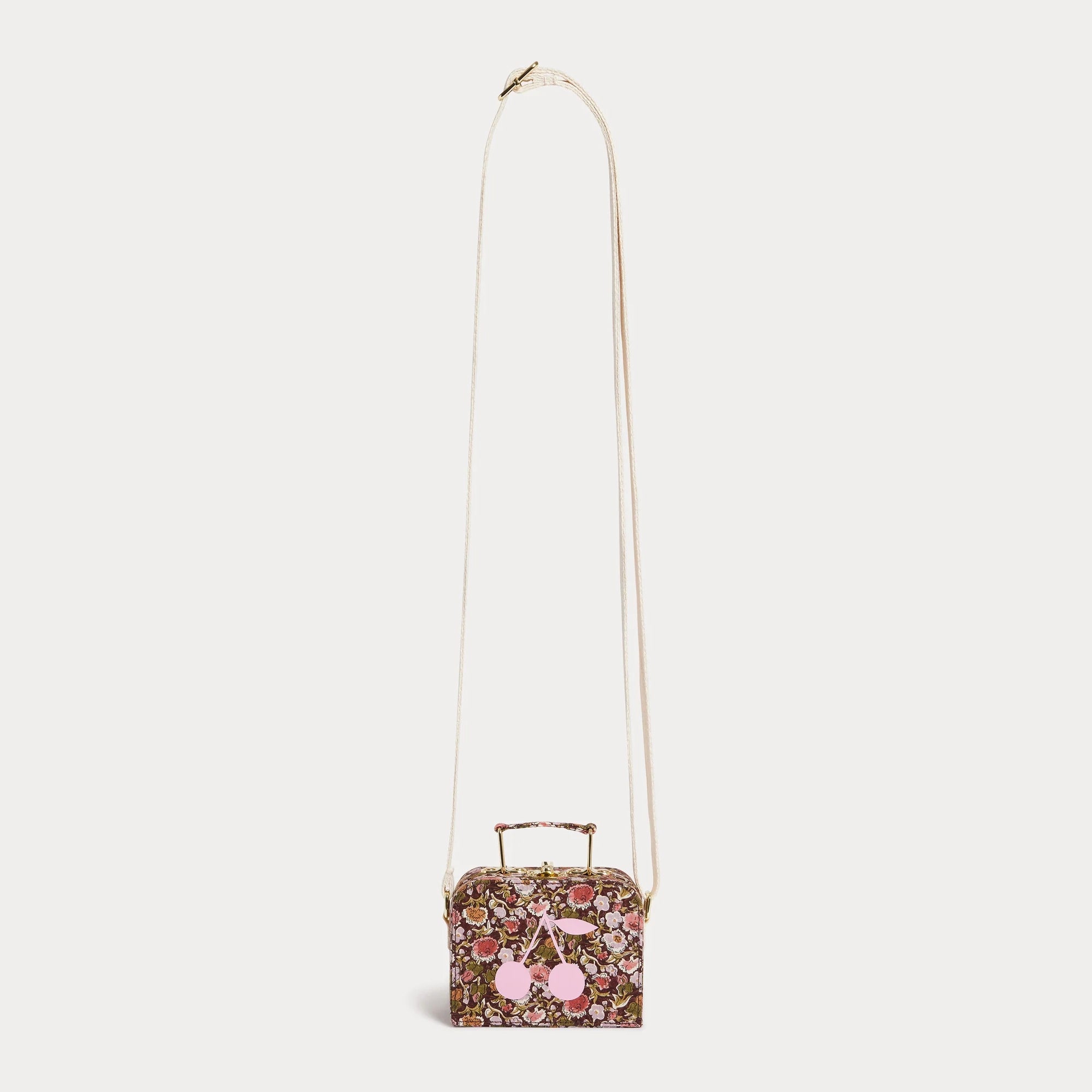 Girls  Aubergine Flowers Shoulder Bag(12.5 x 5.5 x 9.5 cm)