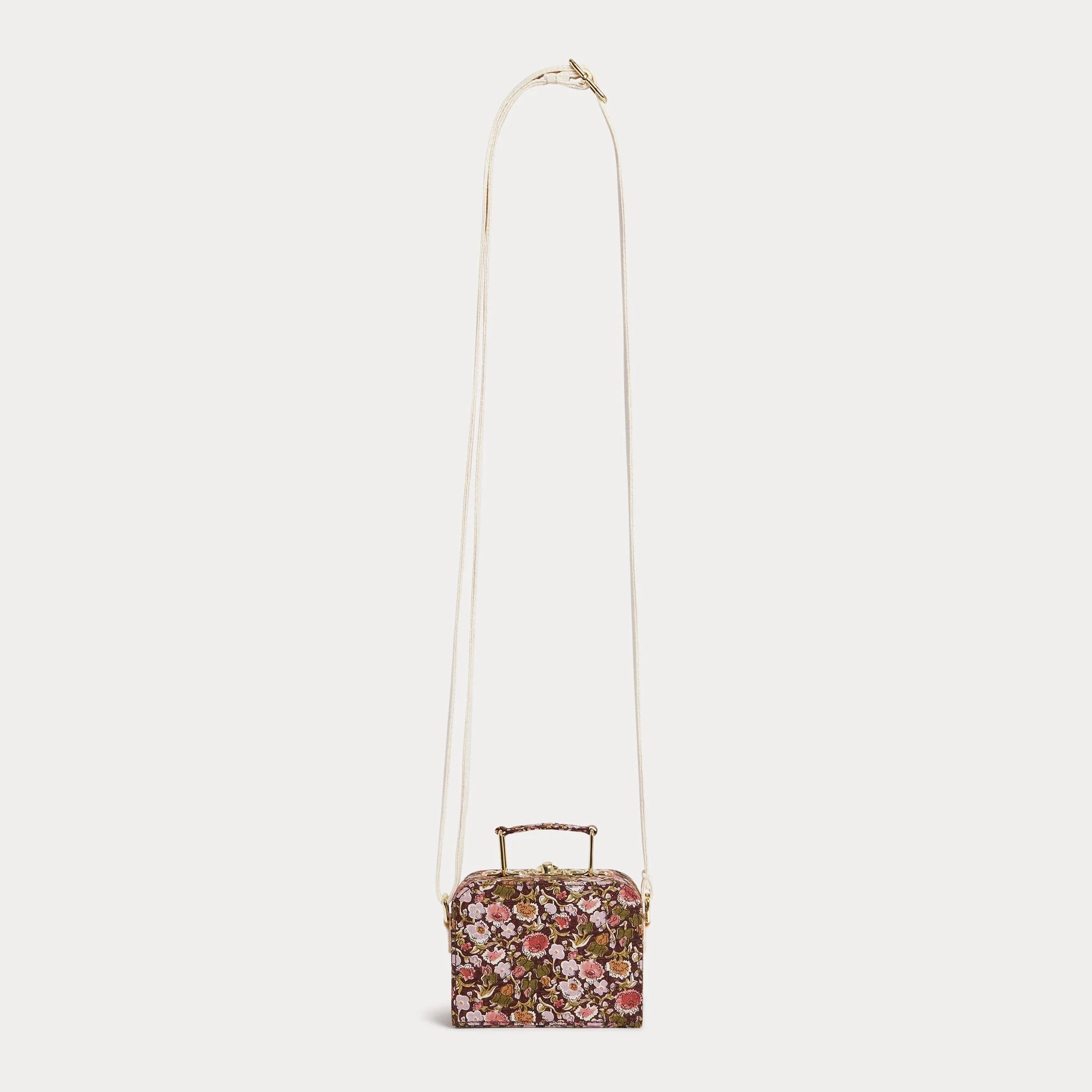 Girls  Aubergine Flowers Shoulder Bag(12.5 x 5.5 x 9.5 cm)